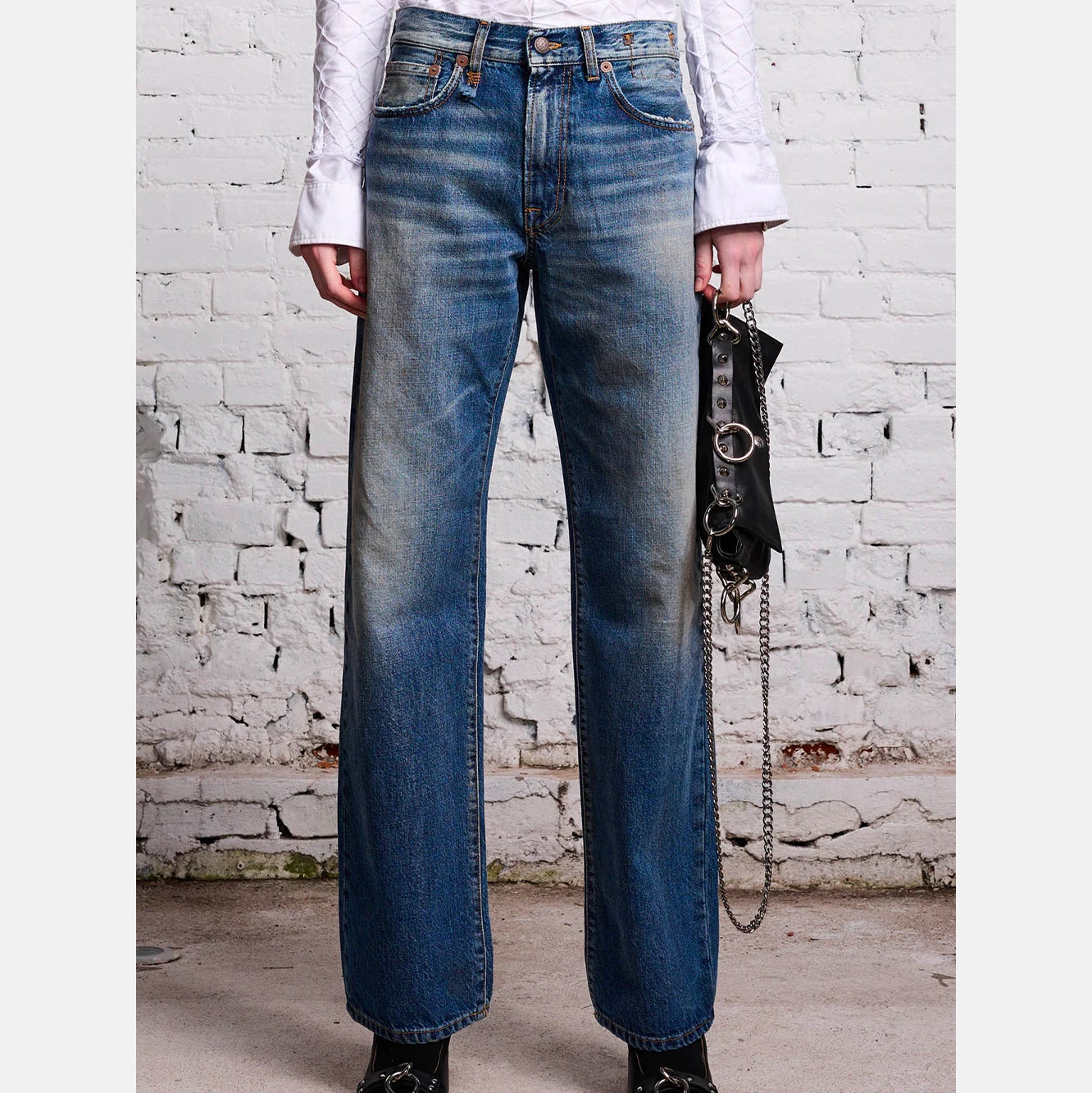 R13 "Alice" Straight Leg Jean in Amber Blue, size 26