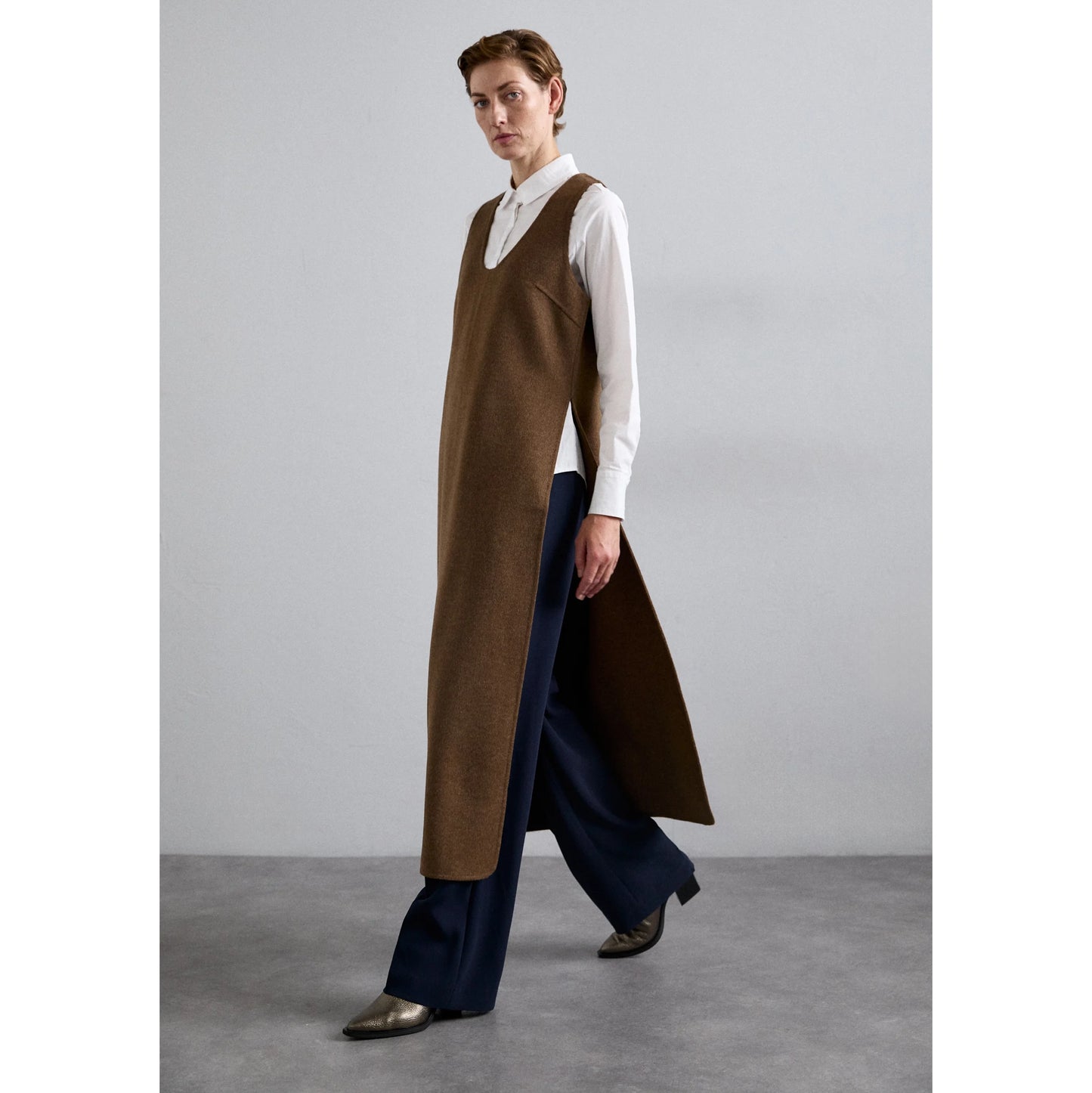 by Malene Birger "Florence" Maxi Wool Dress in Brown Melange, size 34 (like XS)