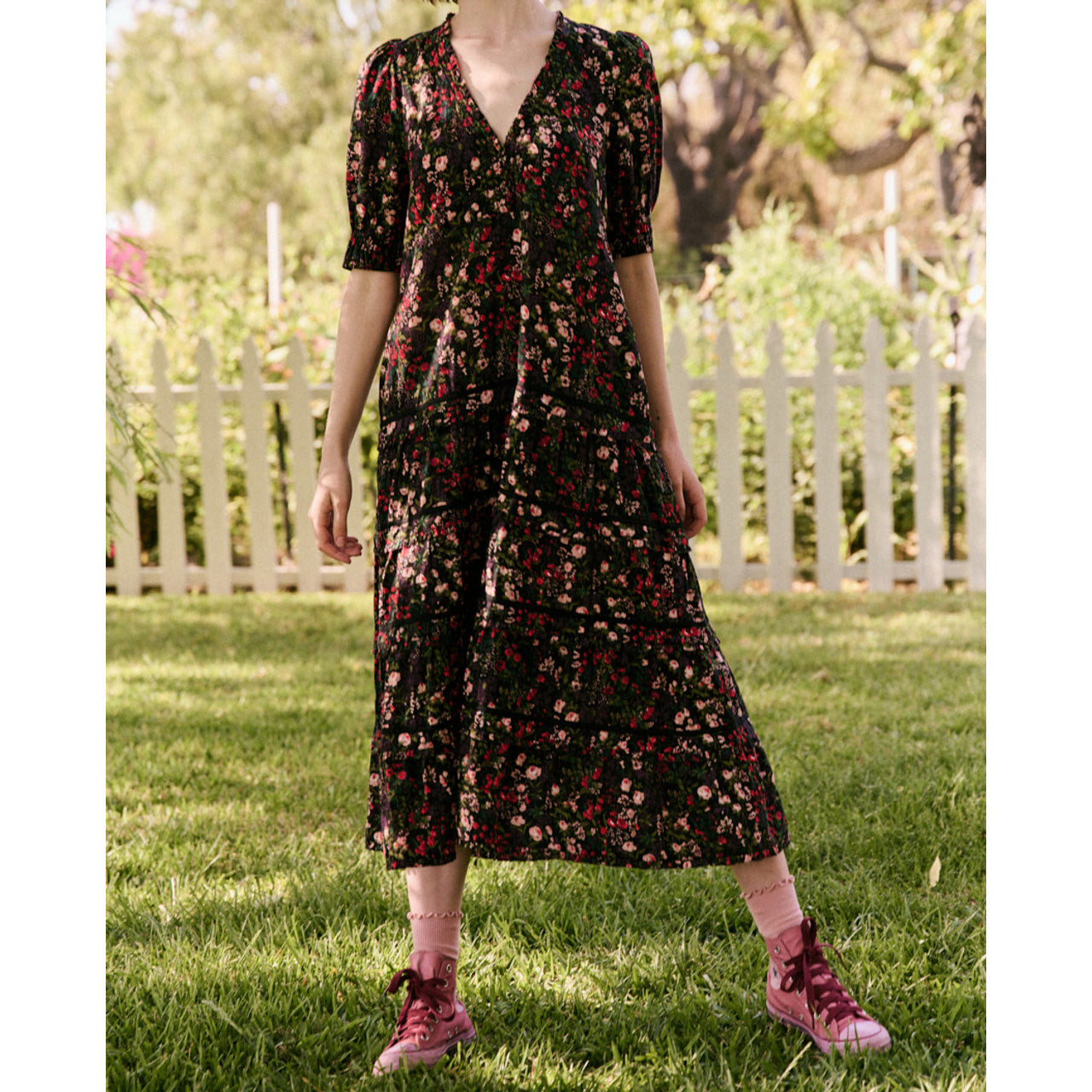 THE GREAT "Yonder" Dress in Blackwater Floral, size "3" aka large