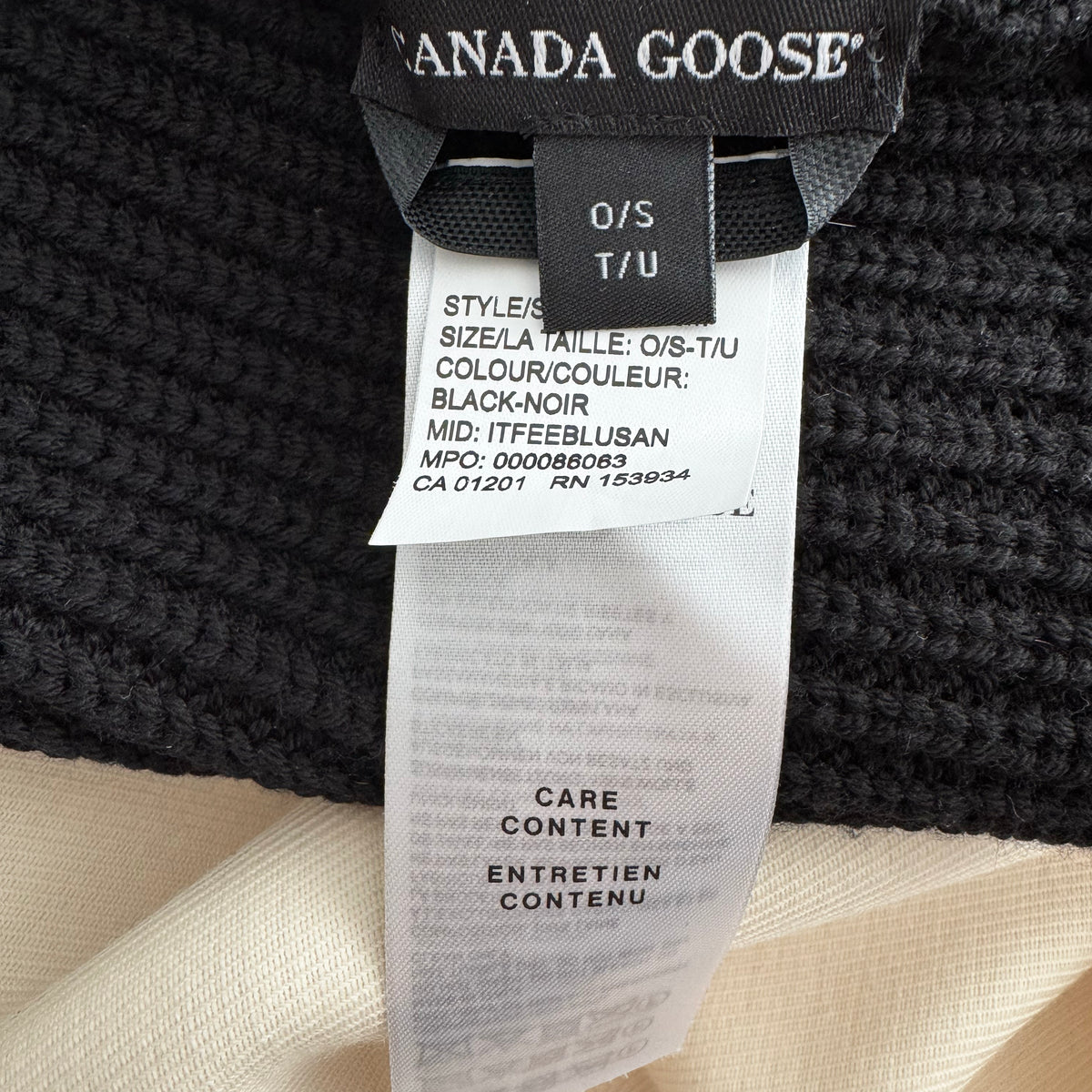 Canada Goose Knit Beanie in Black