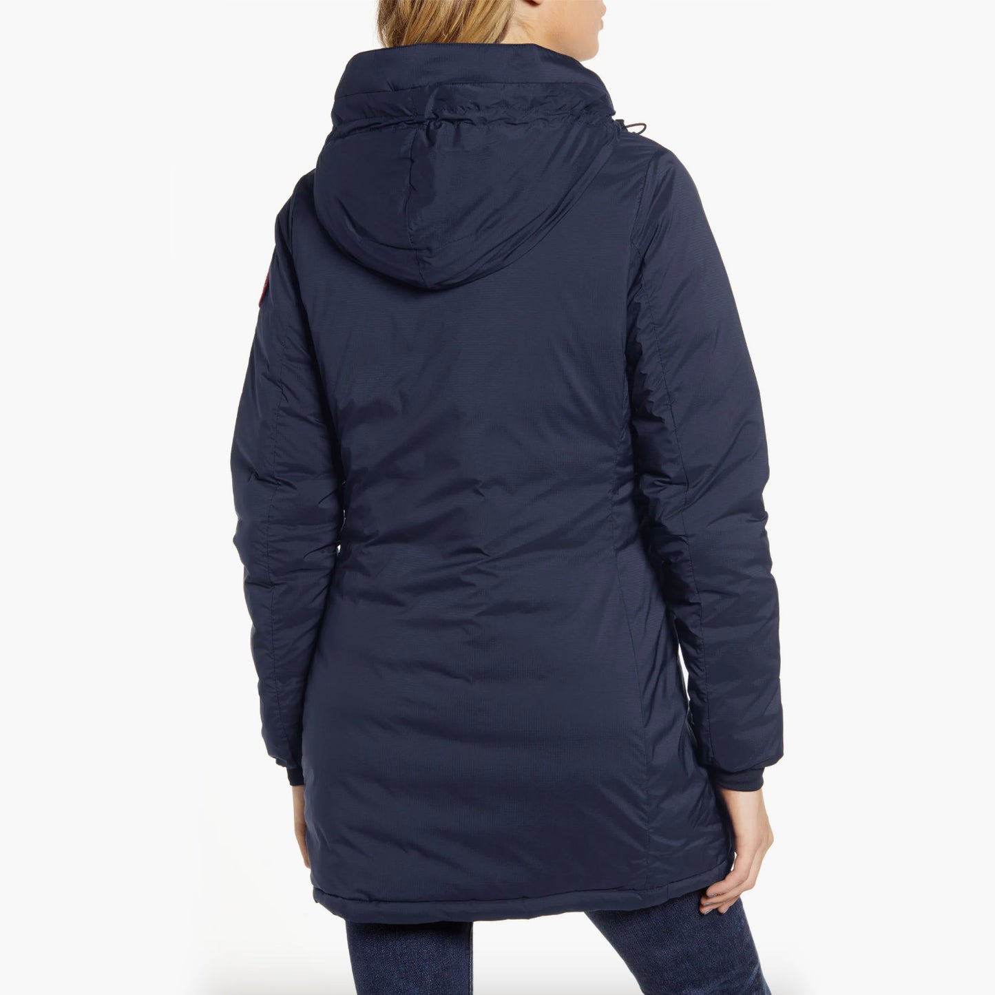 Canada Goose "Camp" Matte Hooded Down Jacket in Navy, size XL (fits M/L)