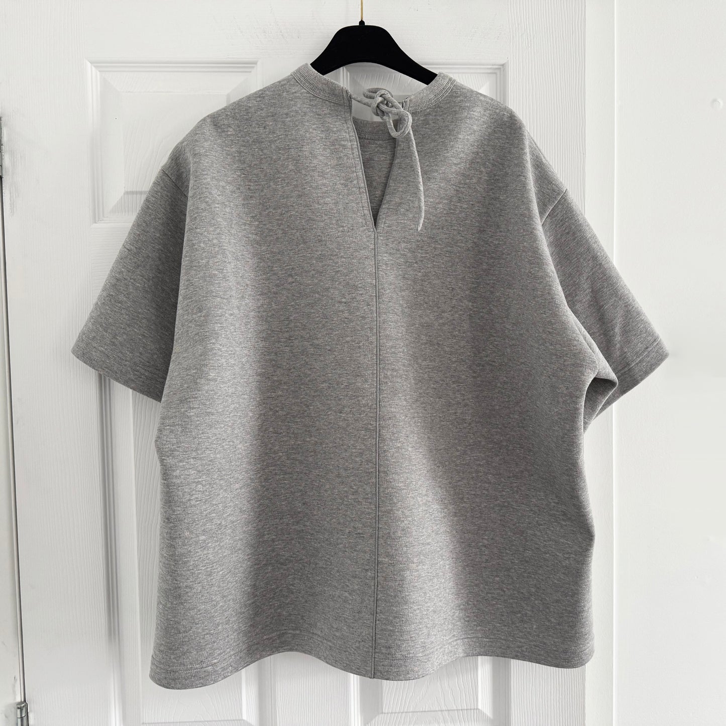 Carven Jersey T-Shirt in Heather Grey, size 34 (fits an oversize Small)