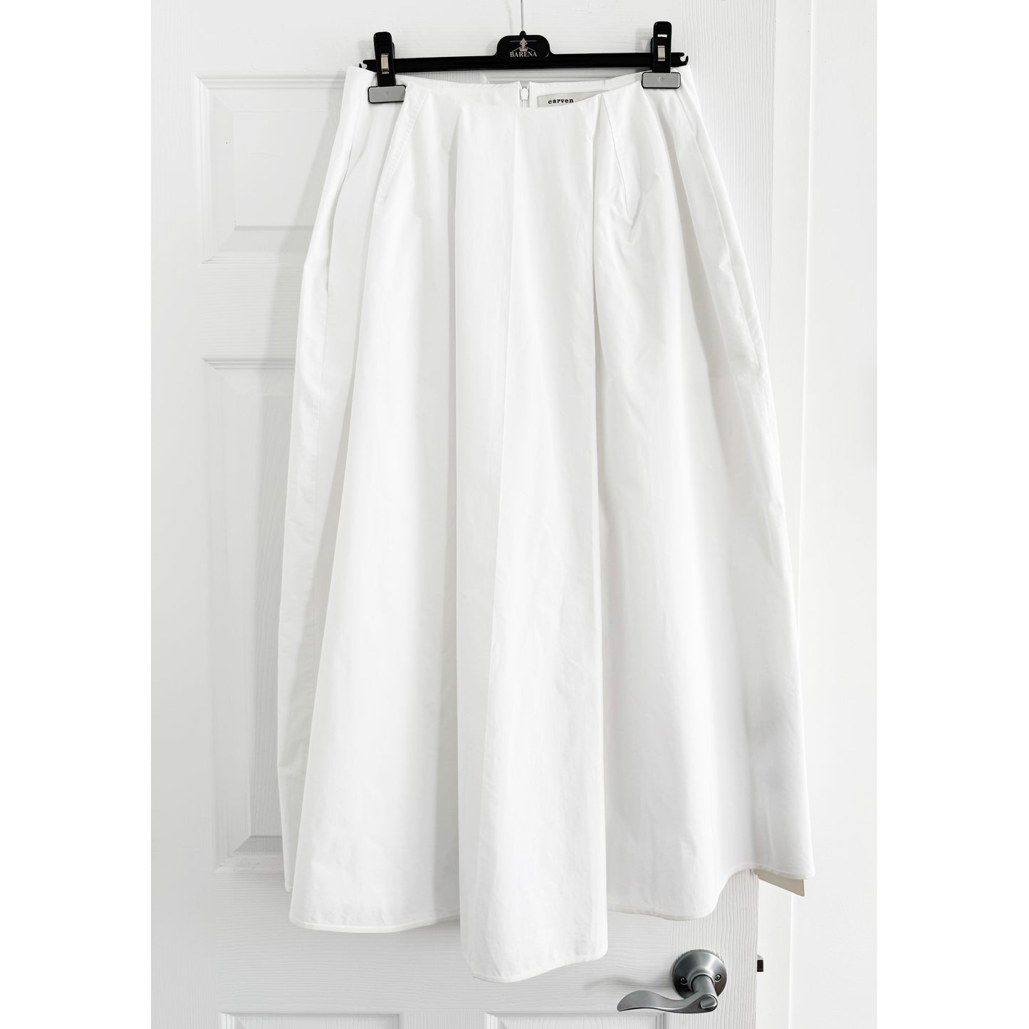 Carven "Tulip" Skirt in White Poplin, size 38