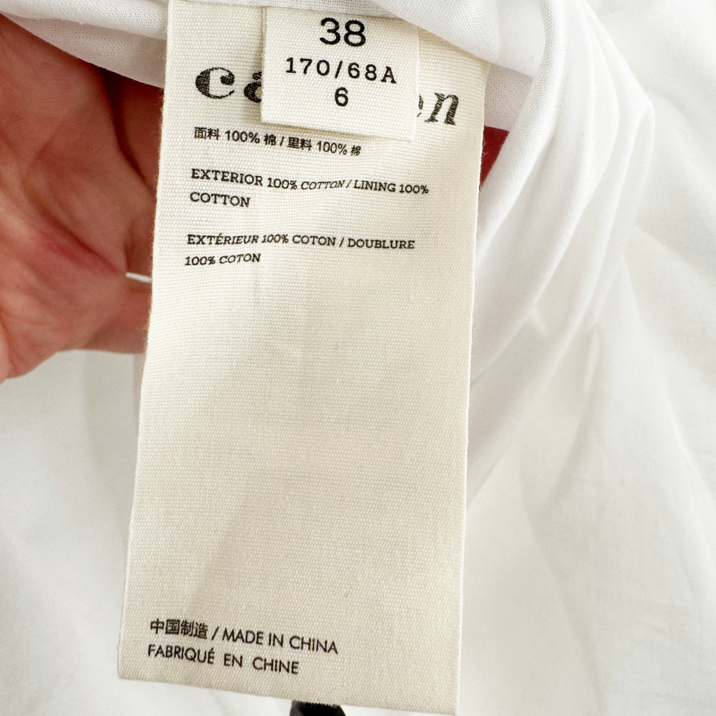 Carven "Tulip" Skirt in White Poplin, size 38