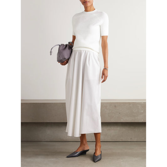 Carven "Tulip" Skirt in White Poplin, size 38