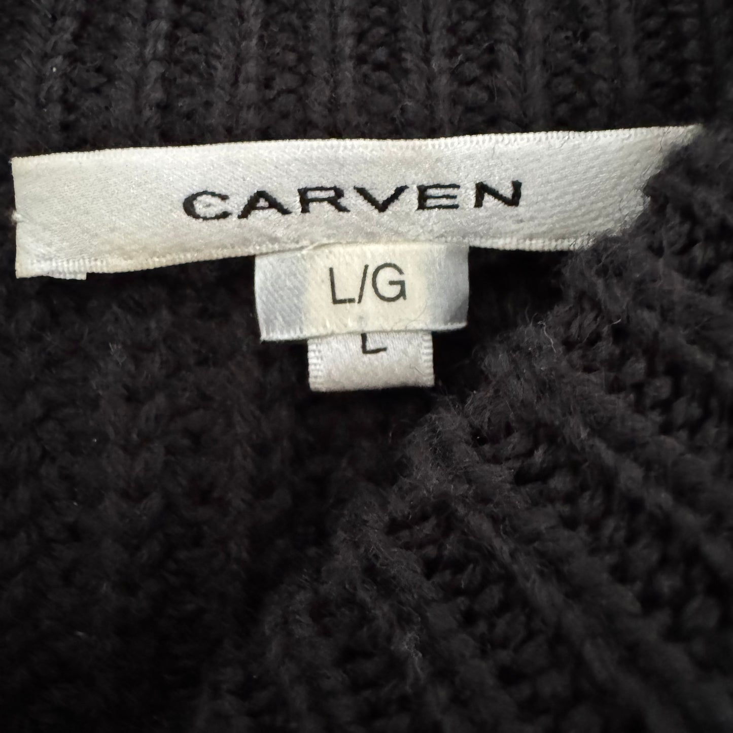 Carven Criss Cross Front Wool Sweater in Black, size Large (fits M/L)