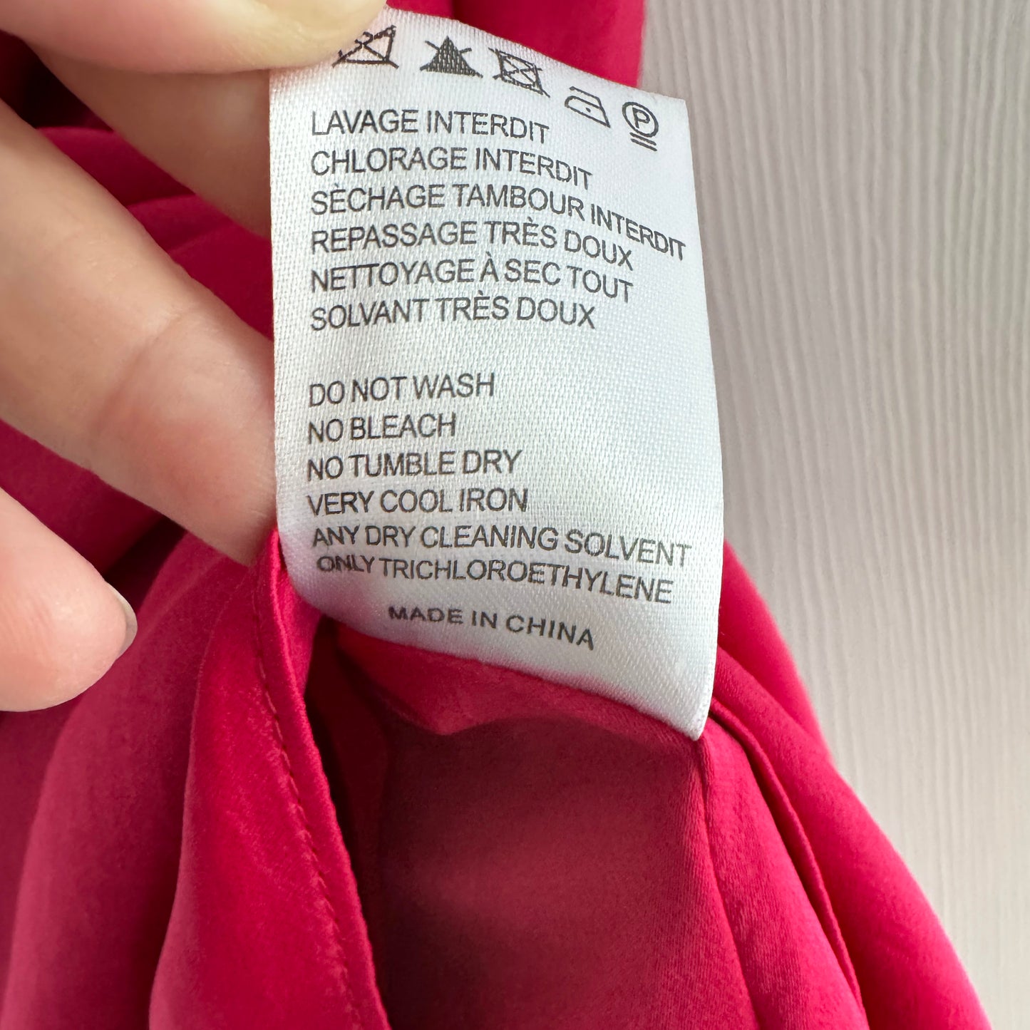 Carven Draped Front Crepe Dress in Fushia Pink, size 42