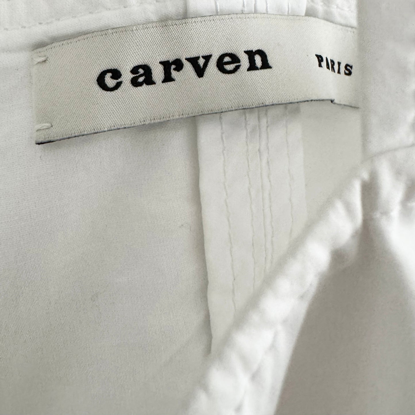 Carven Asymmetric Poplin Tank in White, size 36