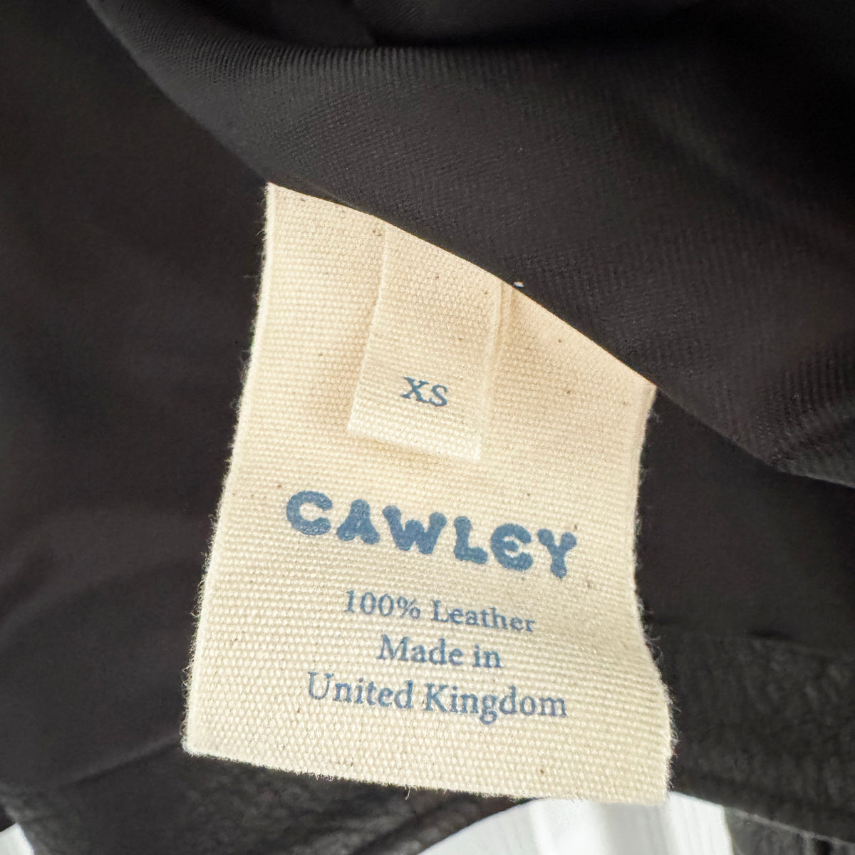 Cawley Studios "Flying Jacket" in Black Leather, size XS (fits S-L)