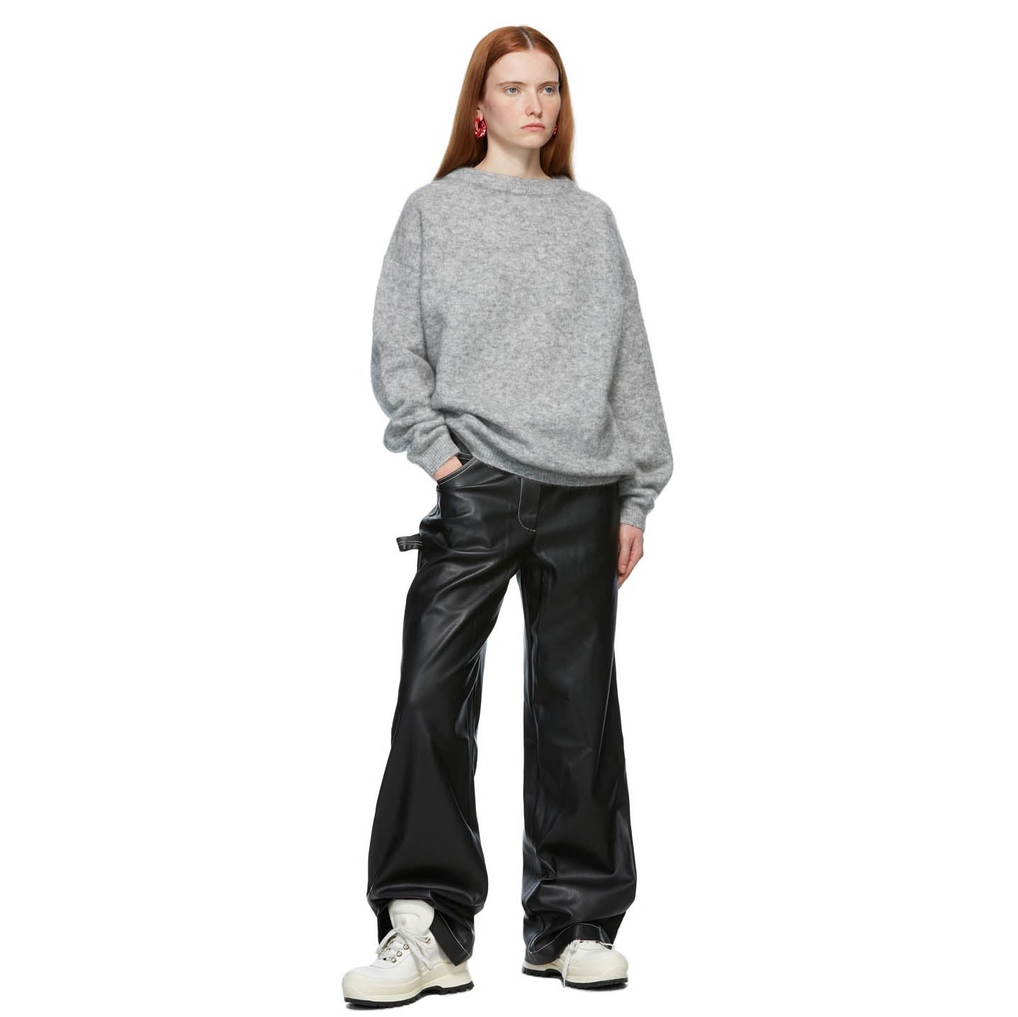 ACNE "Dramatic Mohair" Sweater in Grey, size Small