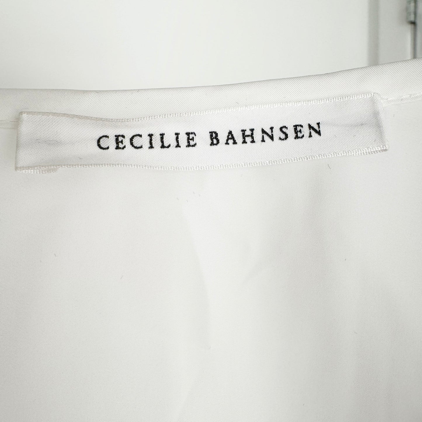 Cecilie Bahnsen "Amelie" Taffeta Wrap Dress in White, size M/L