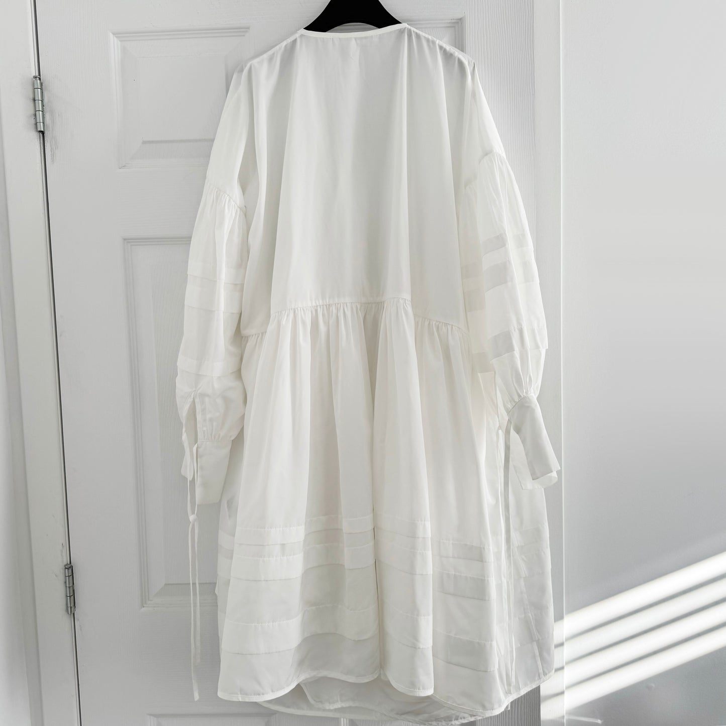 Cecilie Bahnsen "Amelie" Taffeta Wrap Dress in White, size M/L