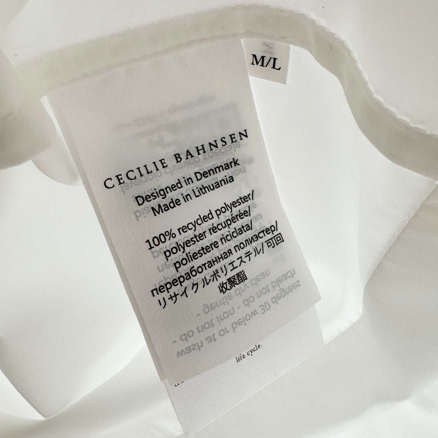 Cecilie Bahnsen "Amelie" Taffeta Wrap Dress in White, size M/L