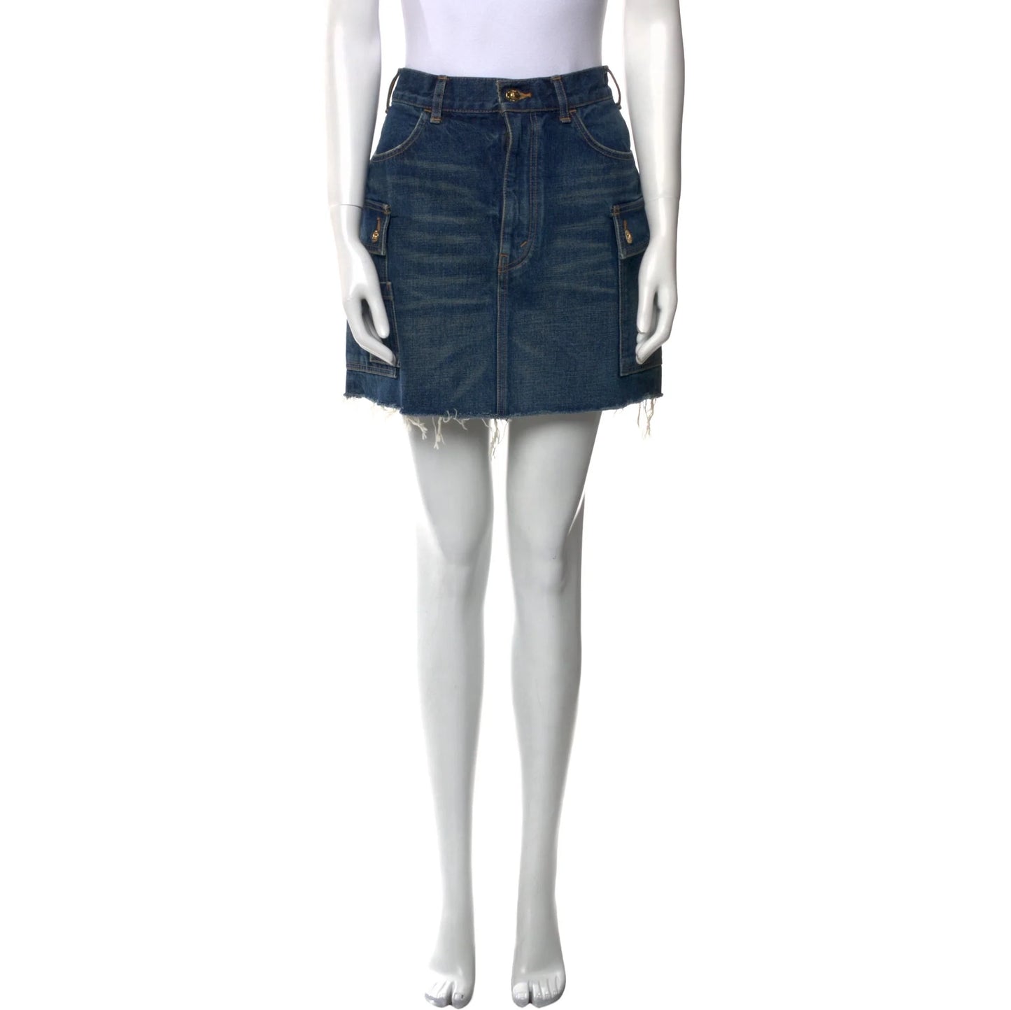 Celine Denim Cargo Mini Skirt, size 27