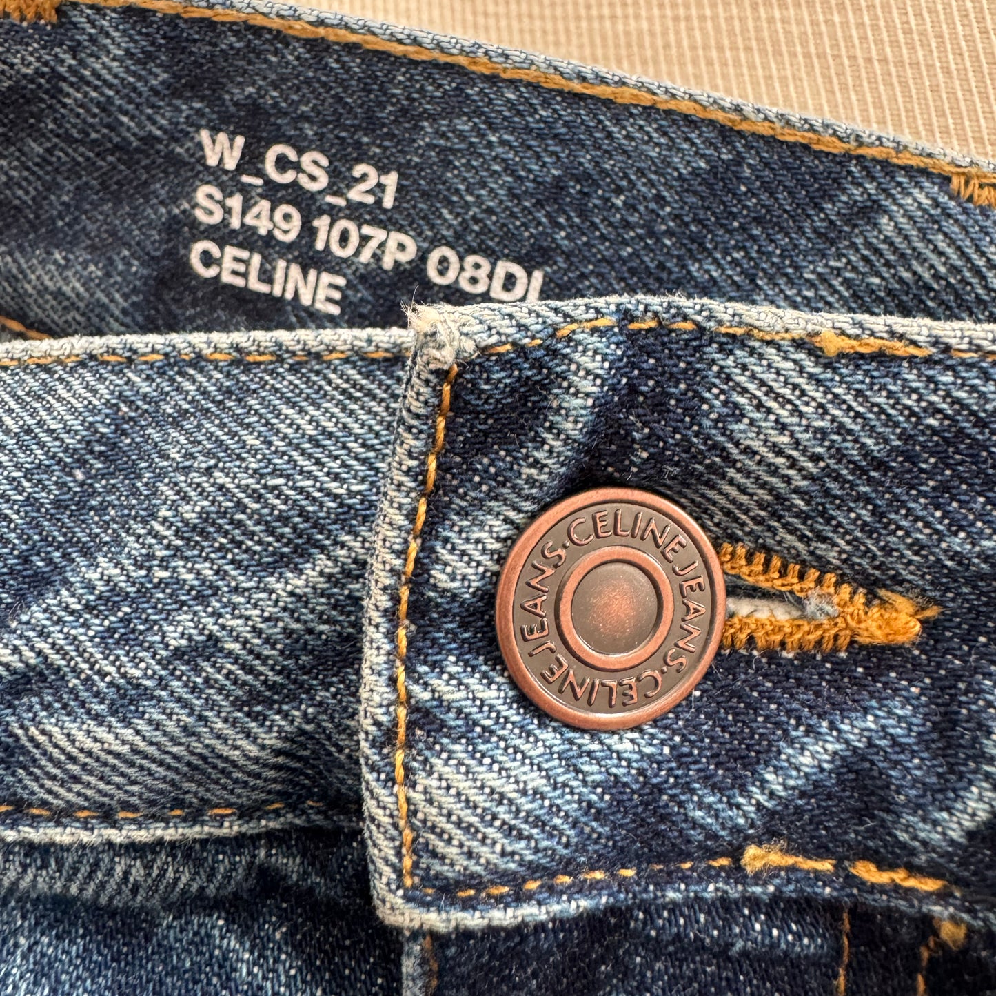 Celine Denim Midi Skirt, size 28