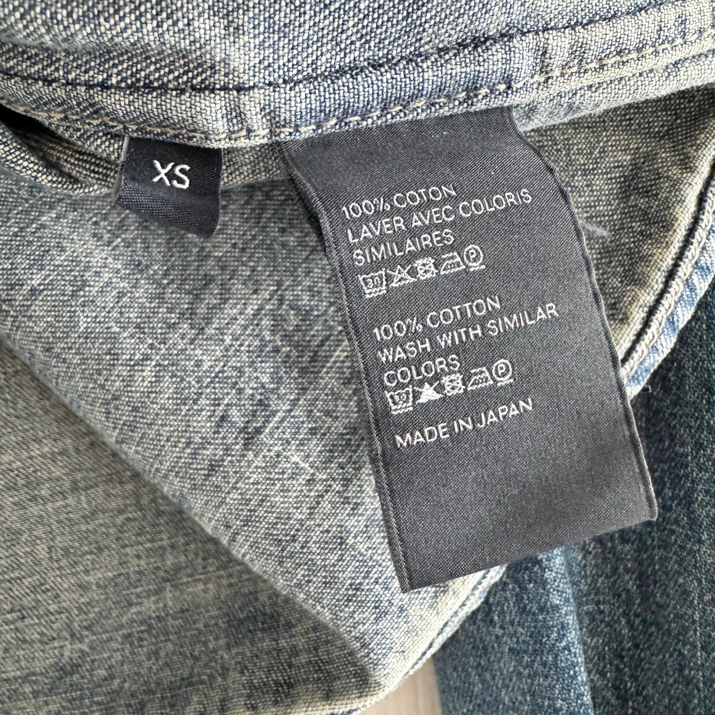 Celine Cropped Denim Shirt in Blue, size XS