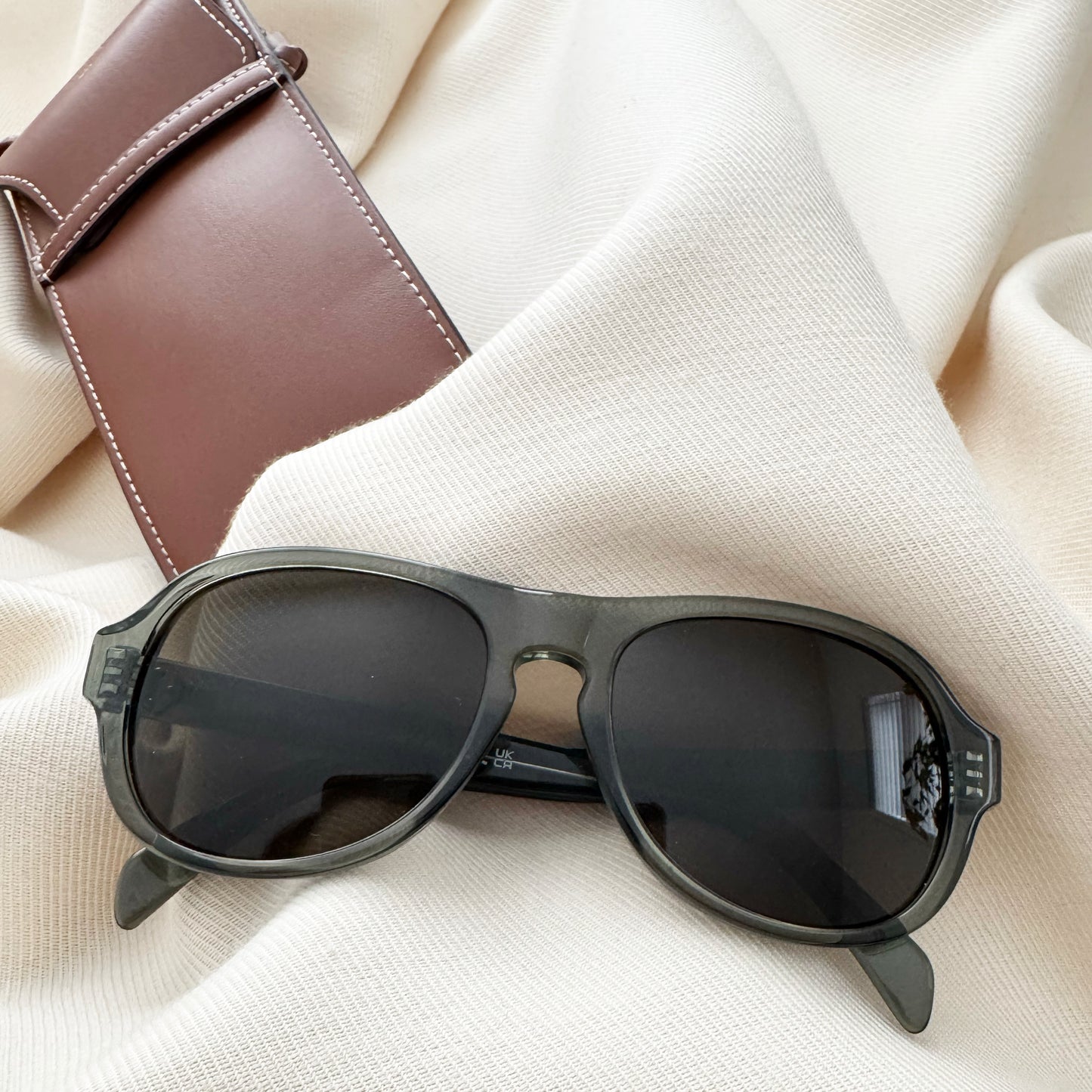 Celine 56mm Aviator Style Sunglasses in Green