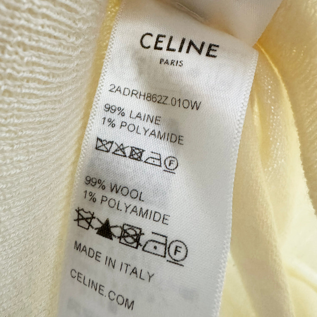 Celine Sleeveless Knit Turtleneck in Cream, size Medium (fits Small)
