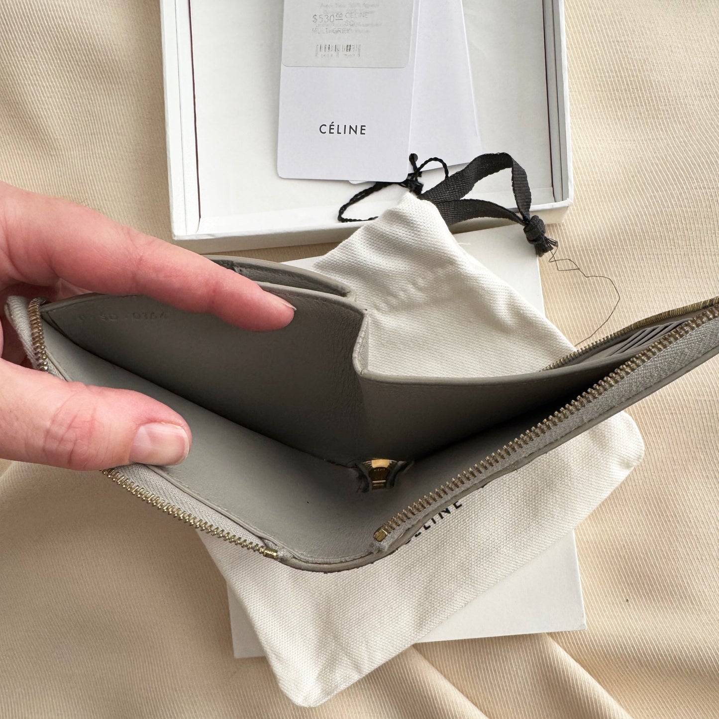 Celine Small Zip Wallet in Dual Tone Grey