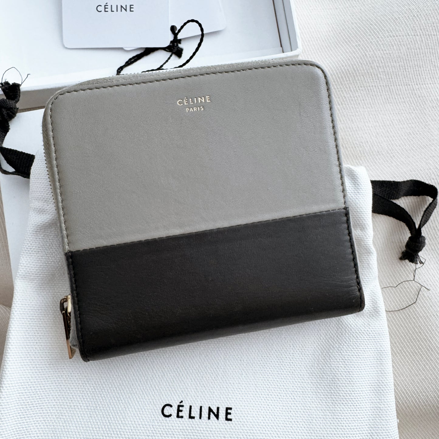 Celine Small Zip Wallet in Dual Tone Grey