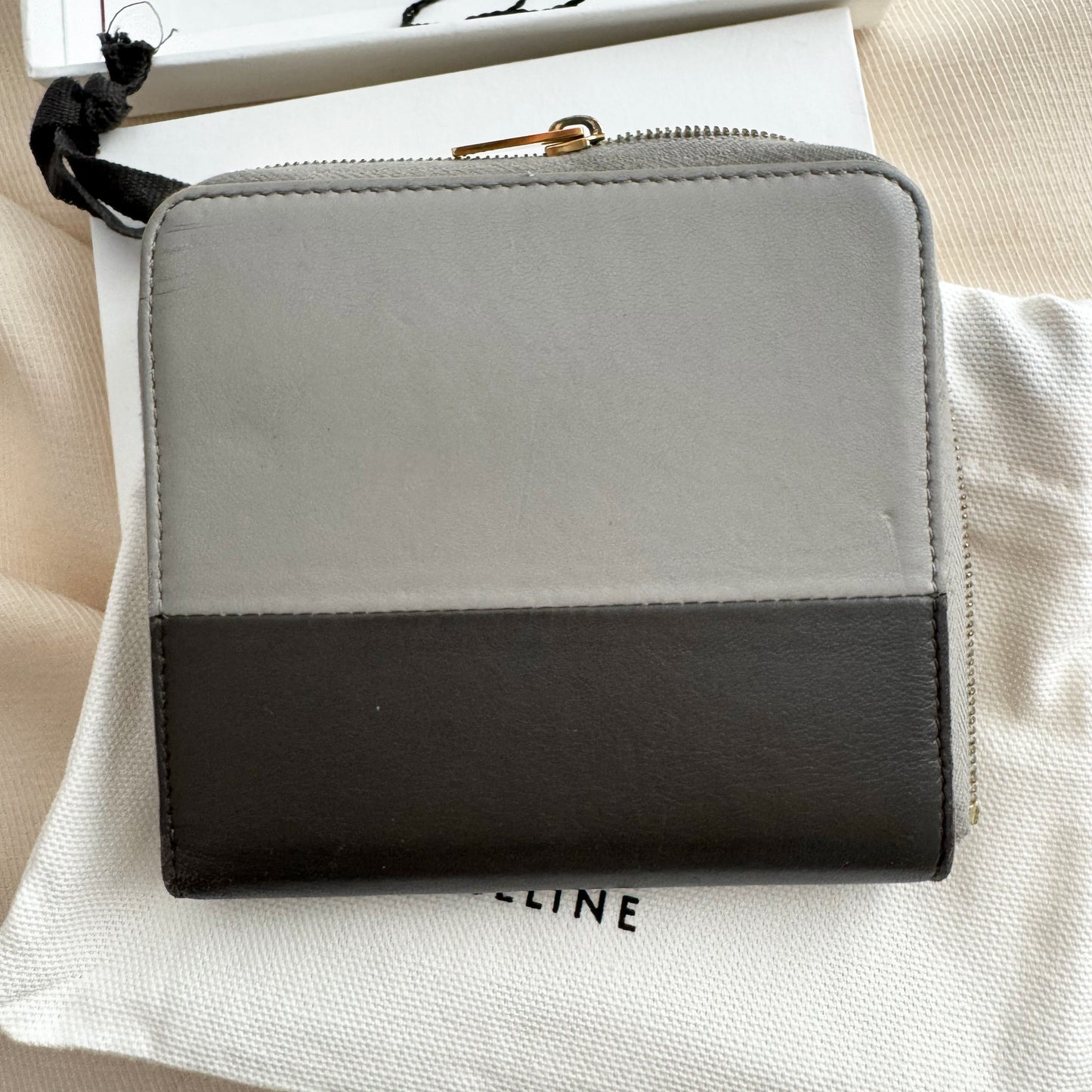 Celine Small Zip Wallet in Dual Tone Grey