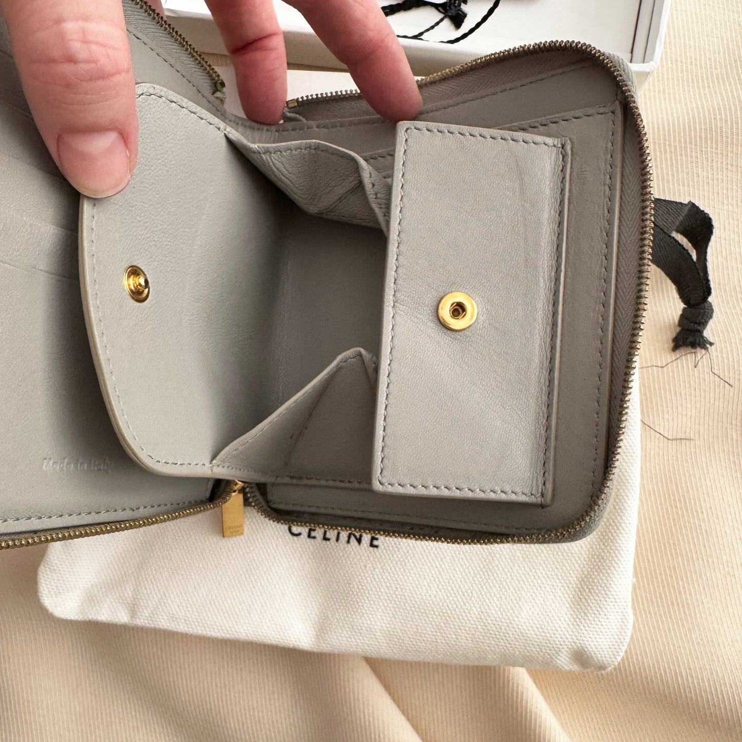 Celine Small Zip Wallet in Dual Tone Grey