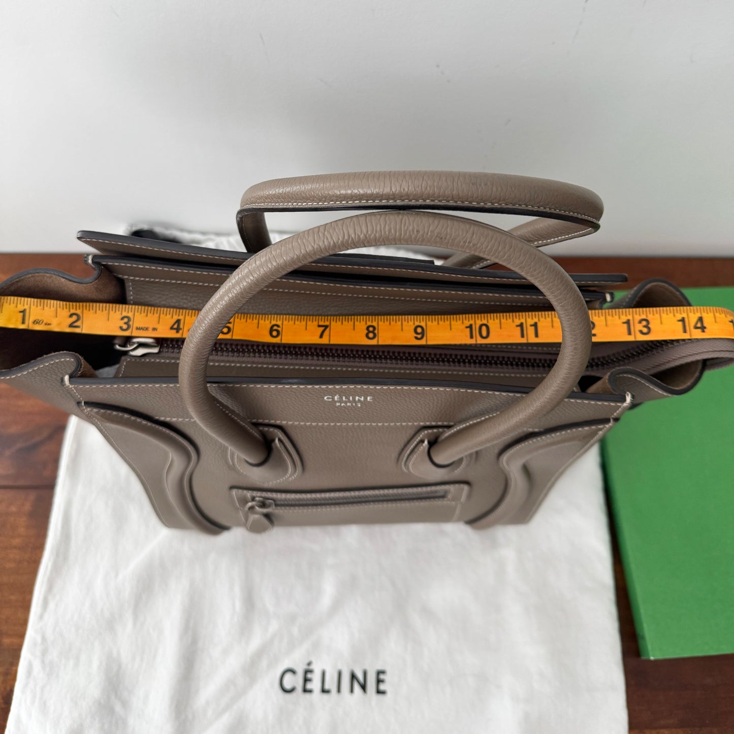 Celine Micro Luggage Bag in Taupe (Souris)