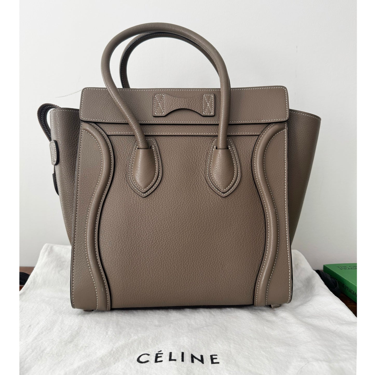 Celine Micro Luggage Bag in Taupe (Souris)