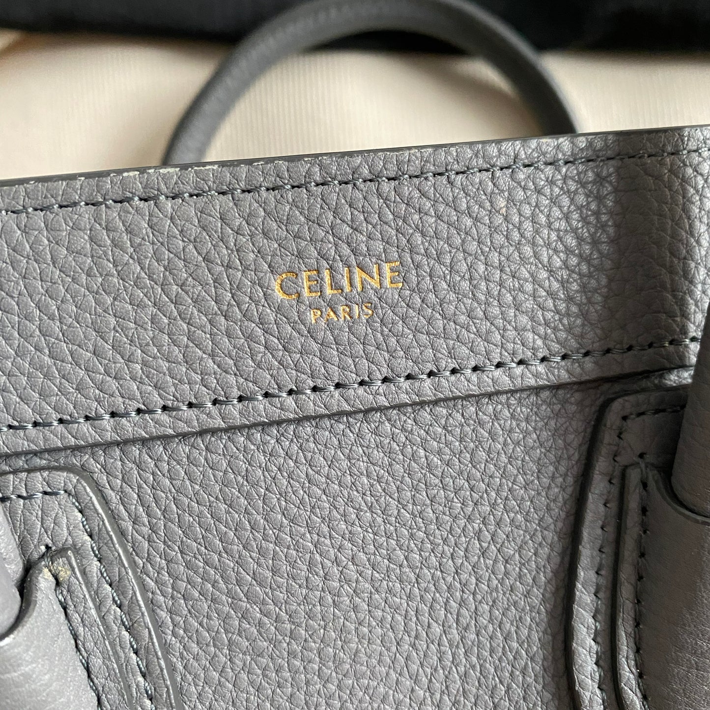 Celine Nano Luggage Bag in Grey