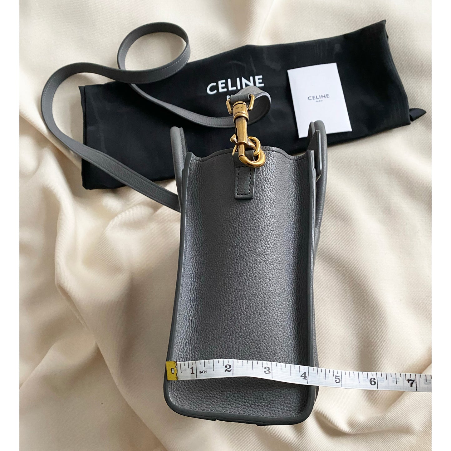 Celine Nano Luggage Bag in Grey