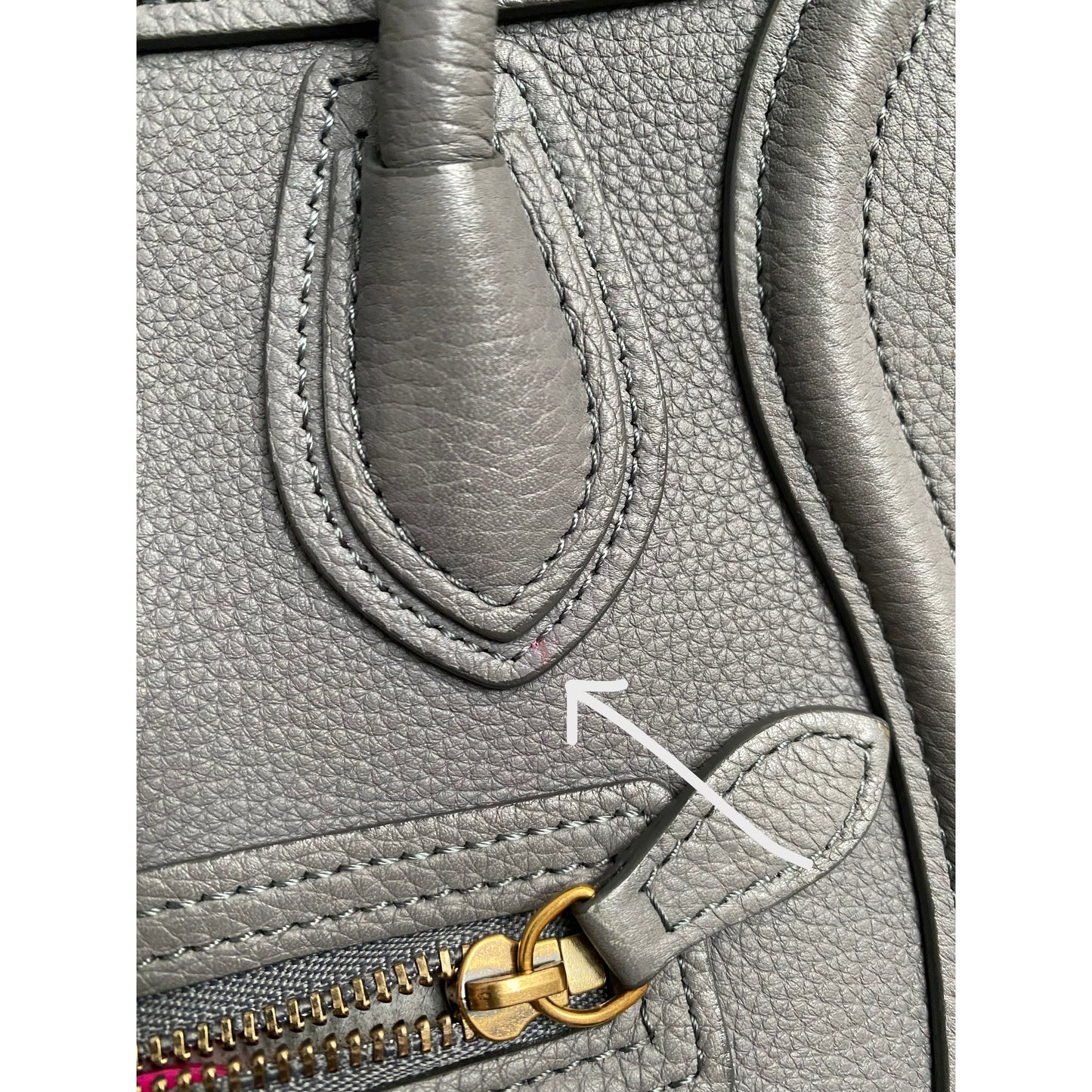 Celine Nano Luggage Bag in Grey