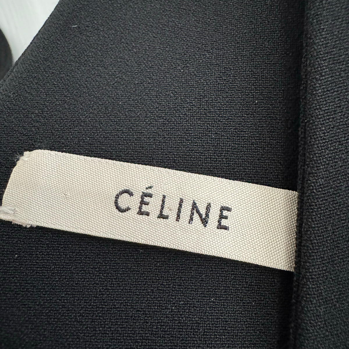 Celine Plunging Neckline Crepe Dress in Black, size 38 (fits XS)