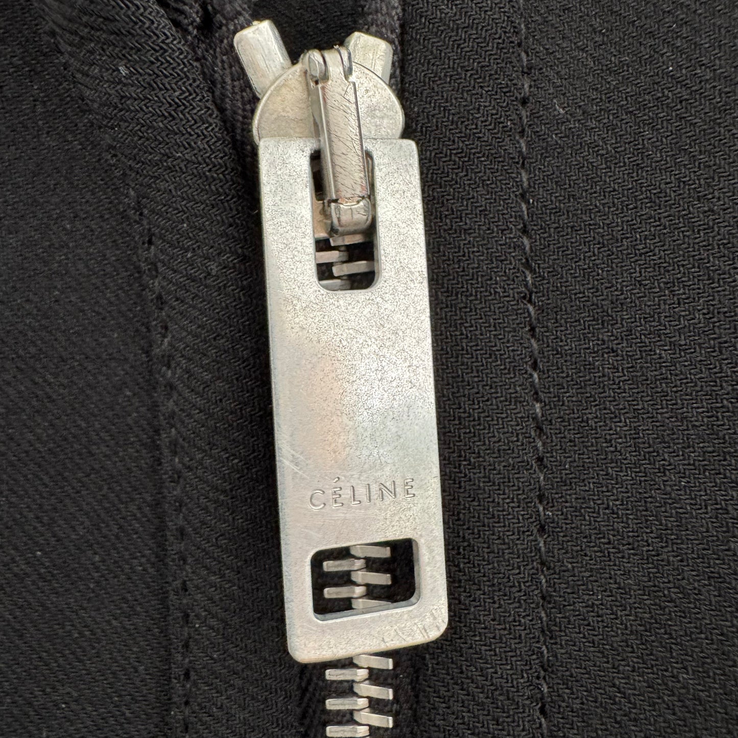 Celine Wool Crepe Blazer with White Buttons, size 38