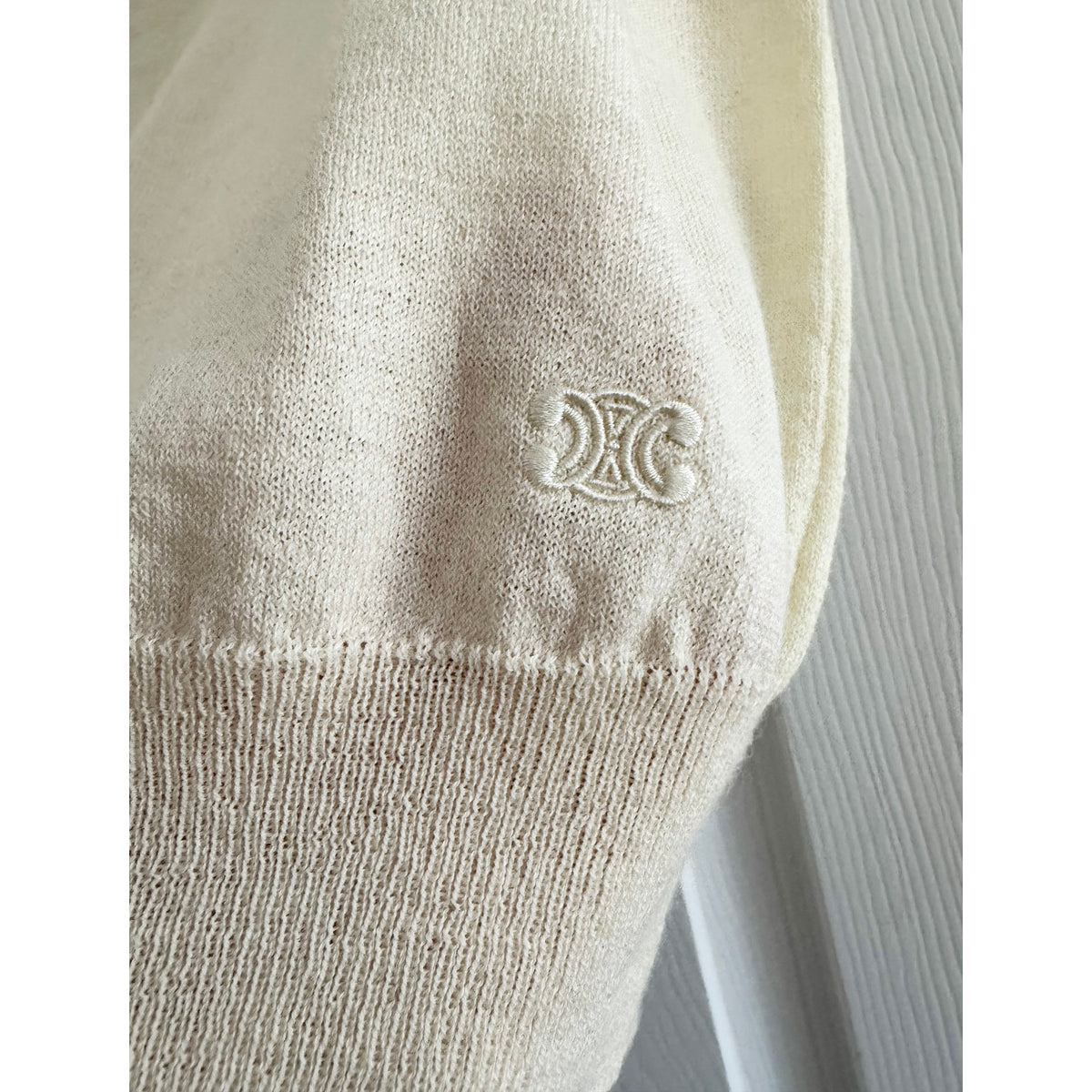 Celine Sleeveless Knit Turtleneck in Cream, size Medium (fits Small)