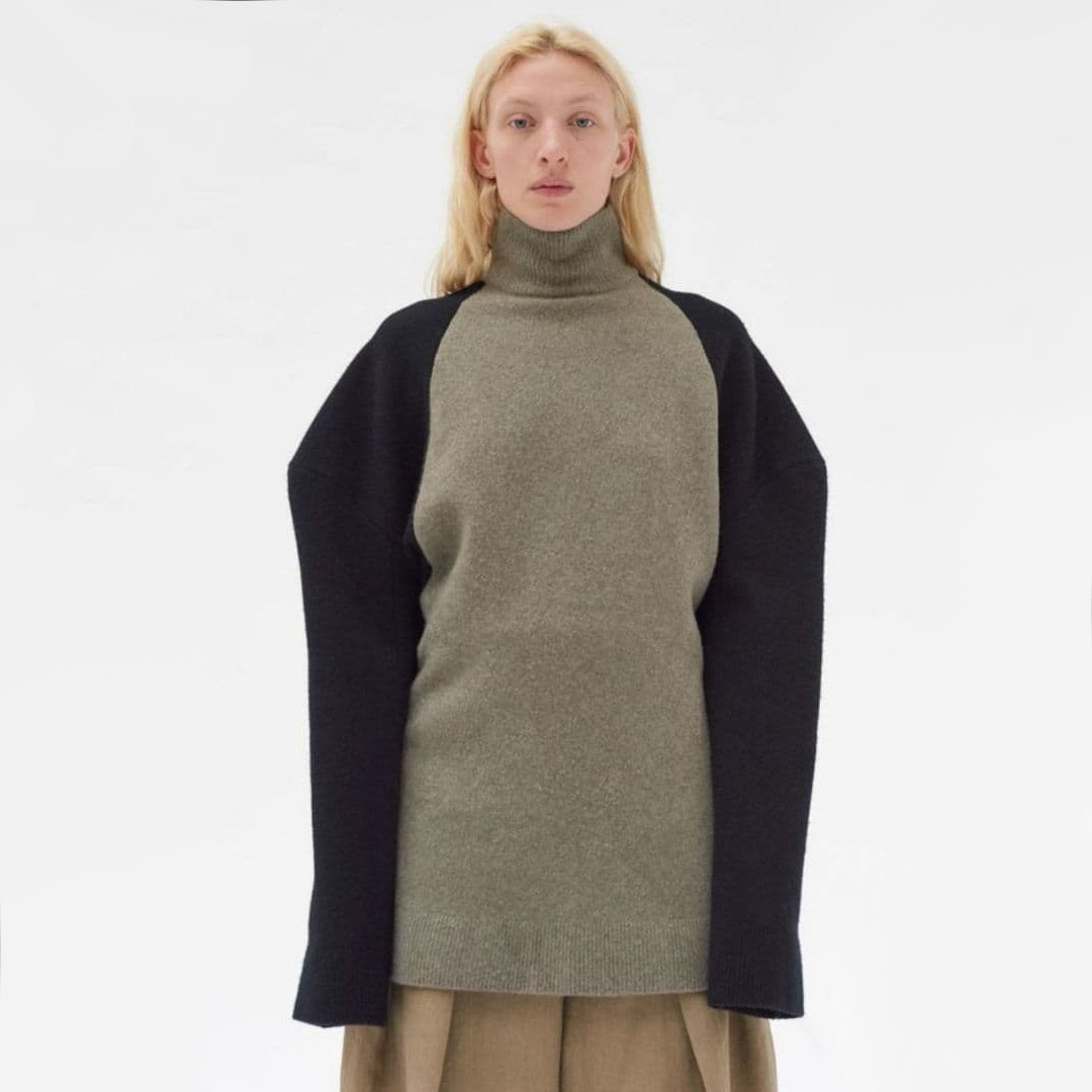 Celine Colourblocked Wool/Cashmere Tunic, size Small