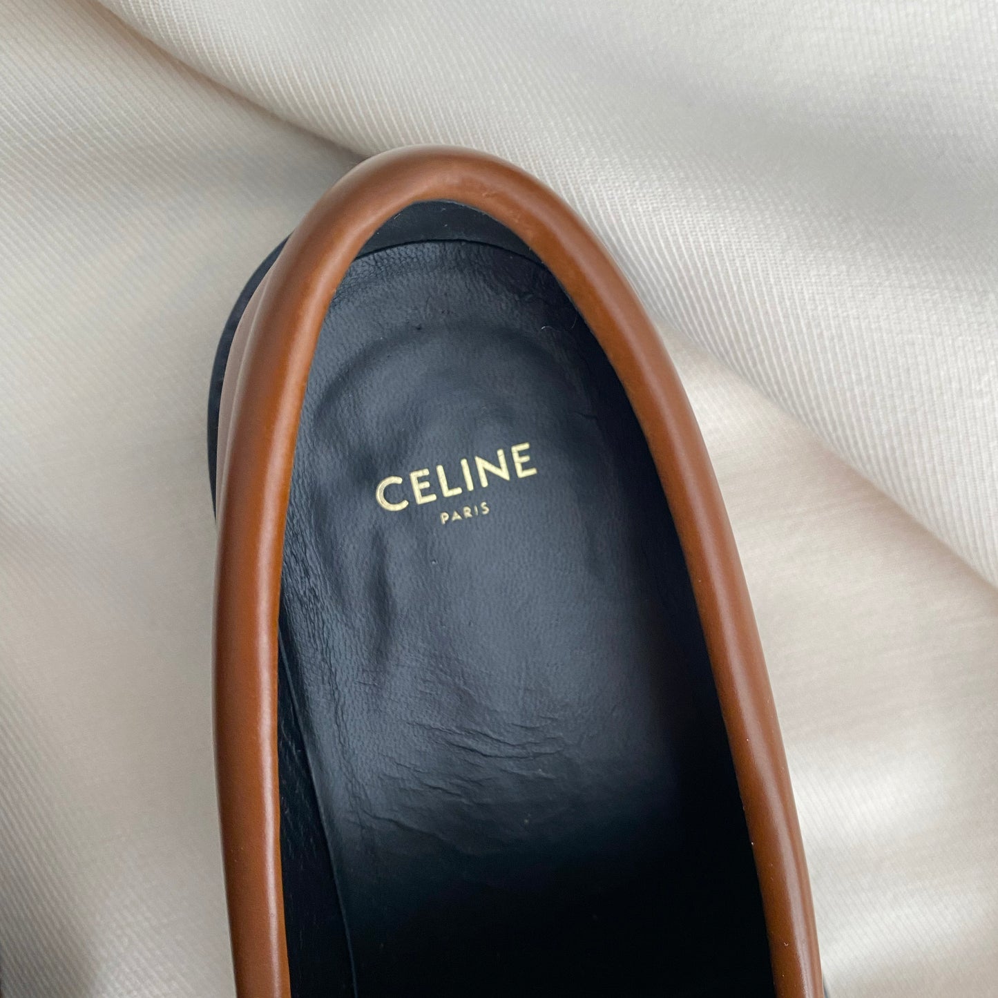 Celine "Margaret" Loafers in Brown, size 39 (fits 8/8.5)