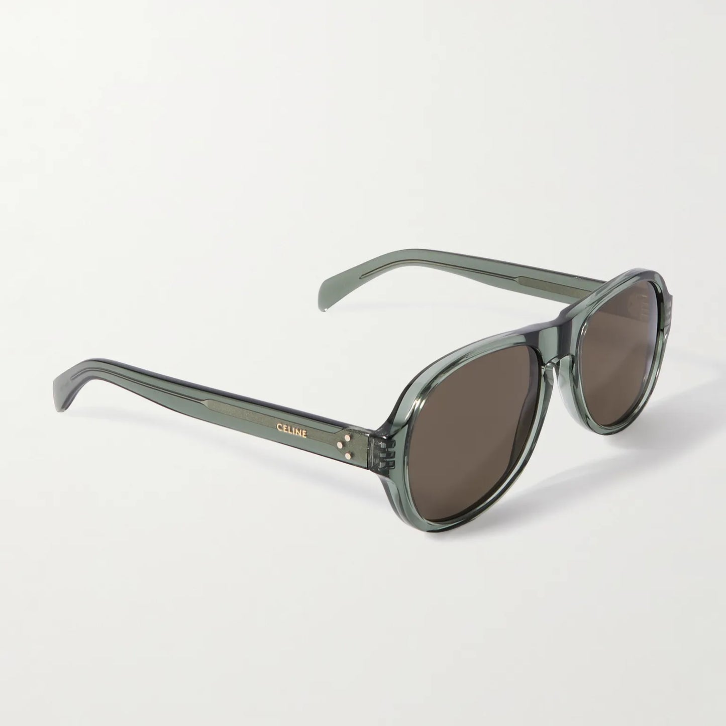 Celine 56mm Aviator Style Sunglasses in Green