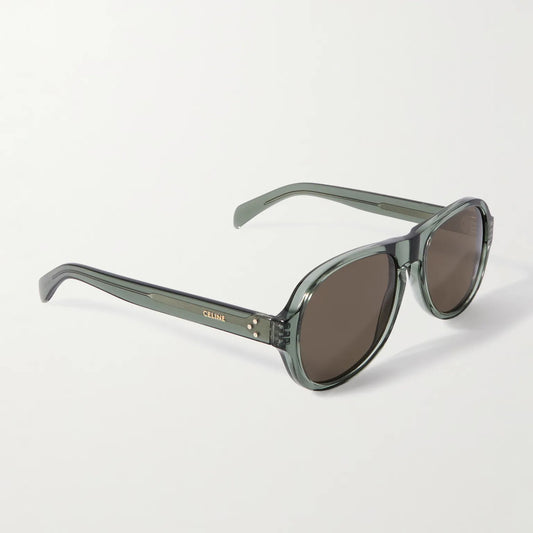 Celine 56mm Aviator Style Sunglasses in Green