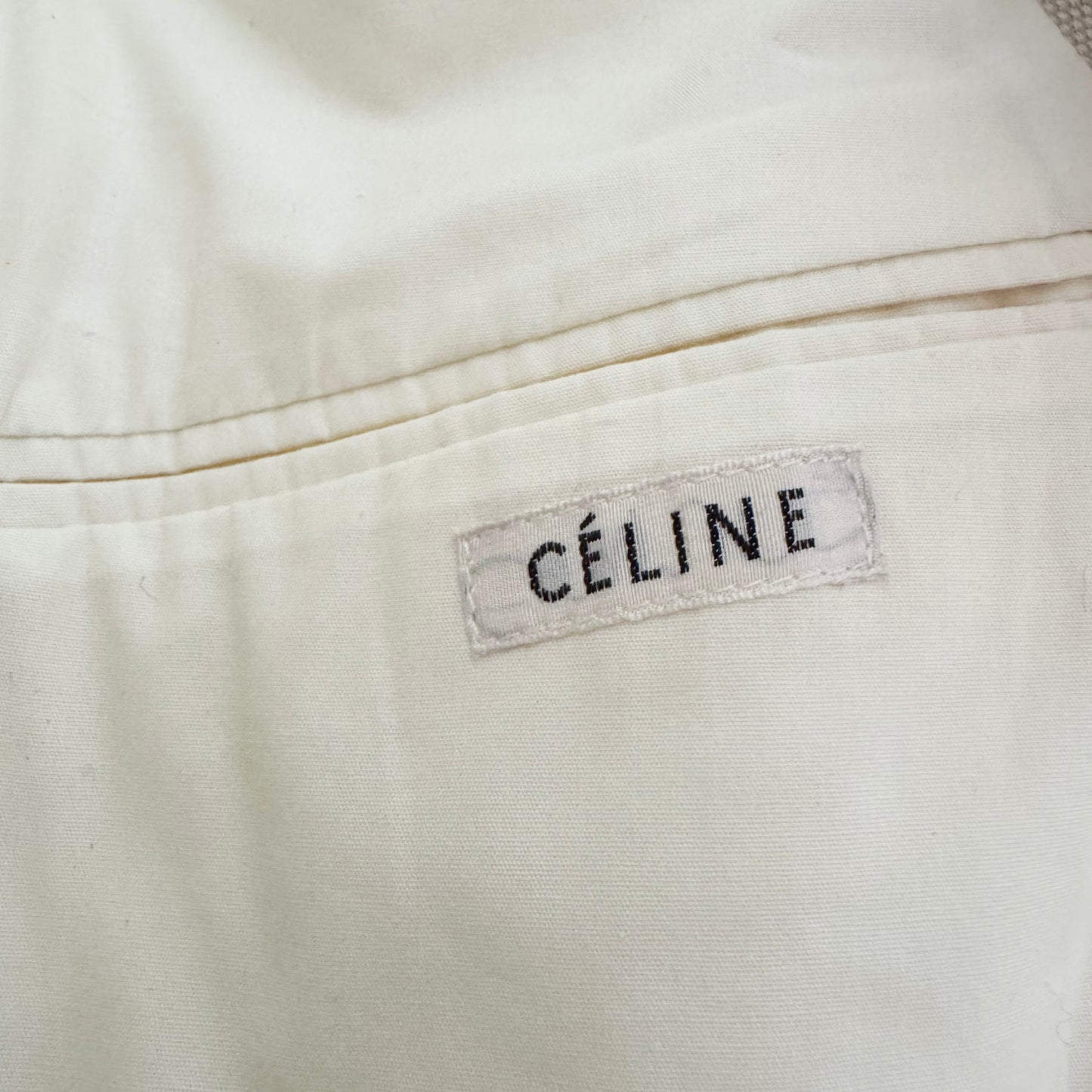 Celine Cotton Canvas Double Breasted Blazer in Ecru/Beige, size 40FR ** AS IS **