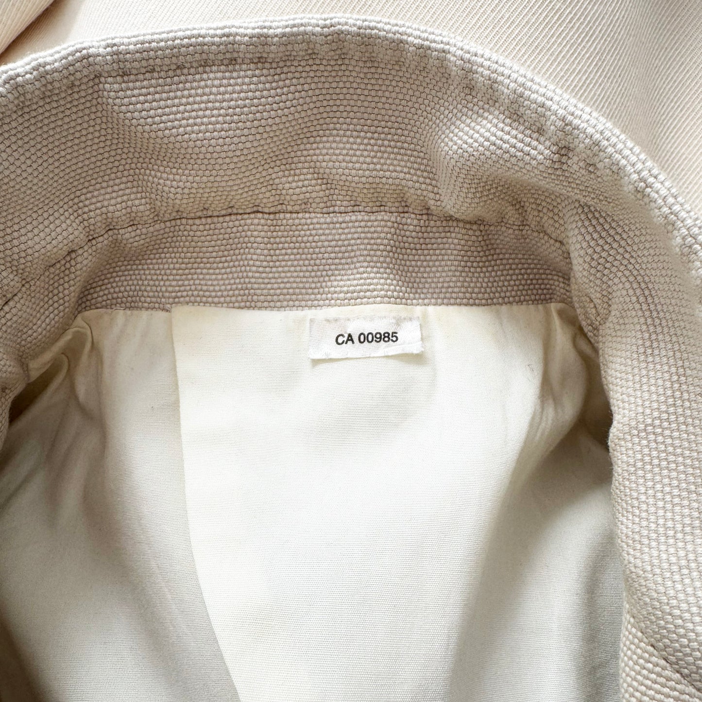 Celine Cotton Canvas Double Breasted Blazer in Ecru/Beige, size 40FR ** AS IS **