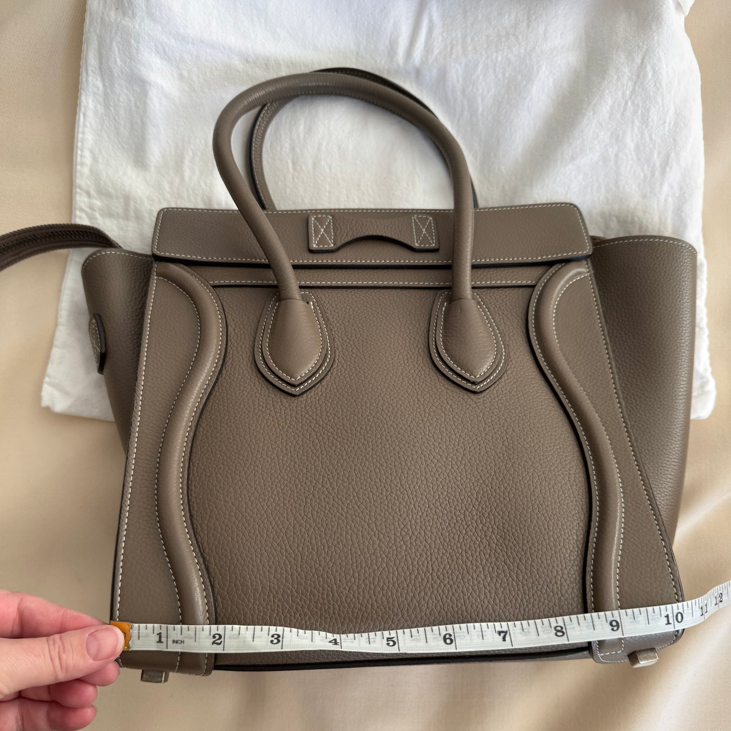 Celine Micro Luggage Bag in Taupe (Souris)