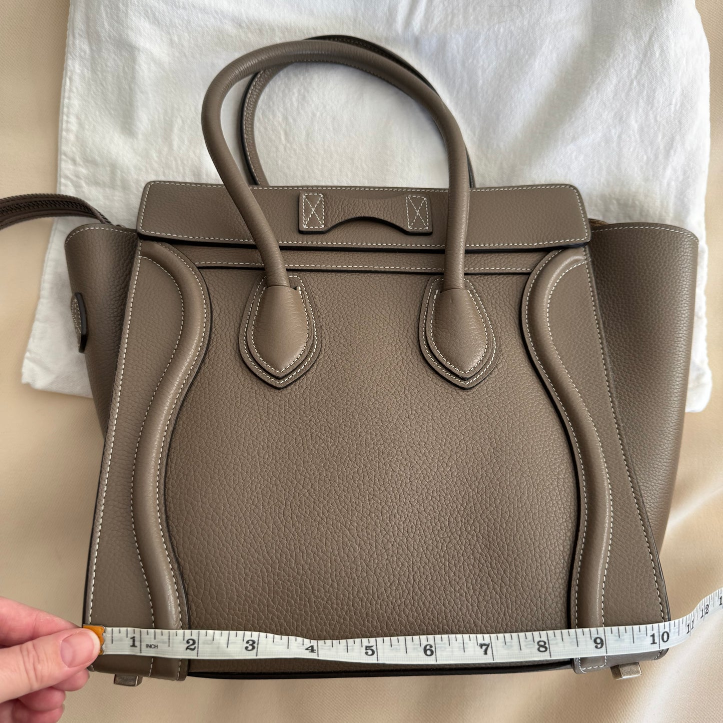 Celine Micro Luggage Bag in Taupe (Souris)