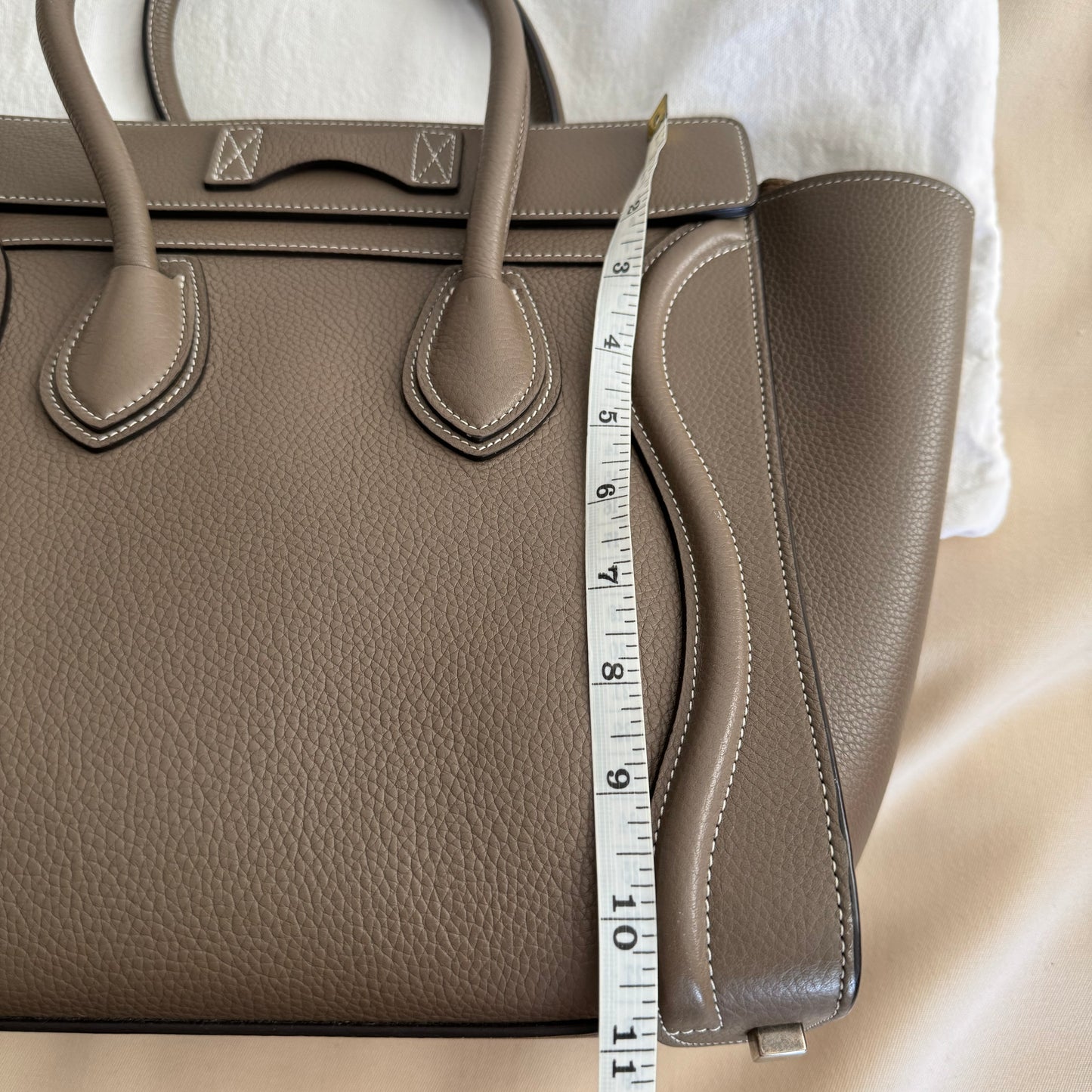 Celine Micro Luggage Bag in Taupe (Souris)