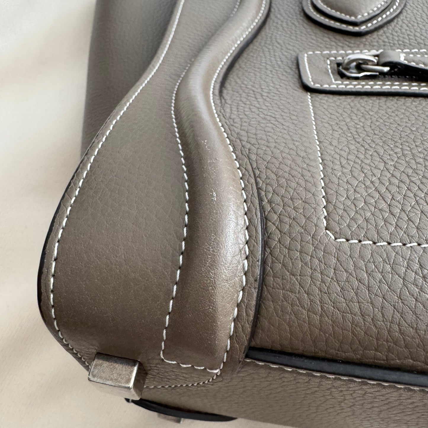 Celine Micro Luggage Bag in Taupe (Souris)