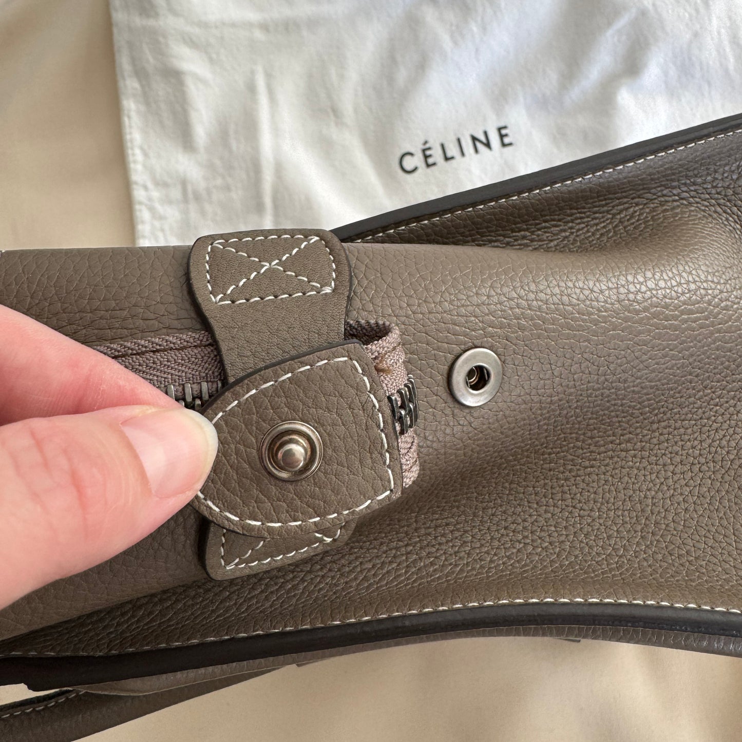 Celine Micro Luggage Bag in Taupe (Souris)