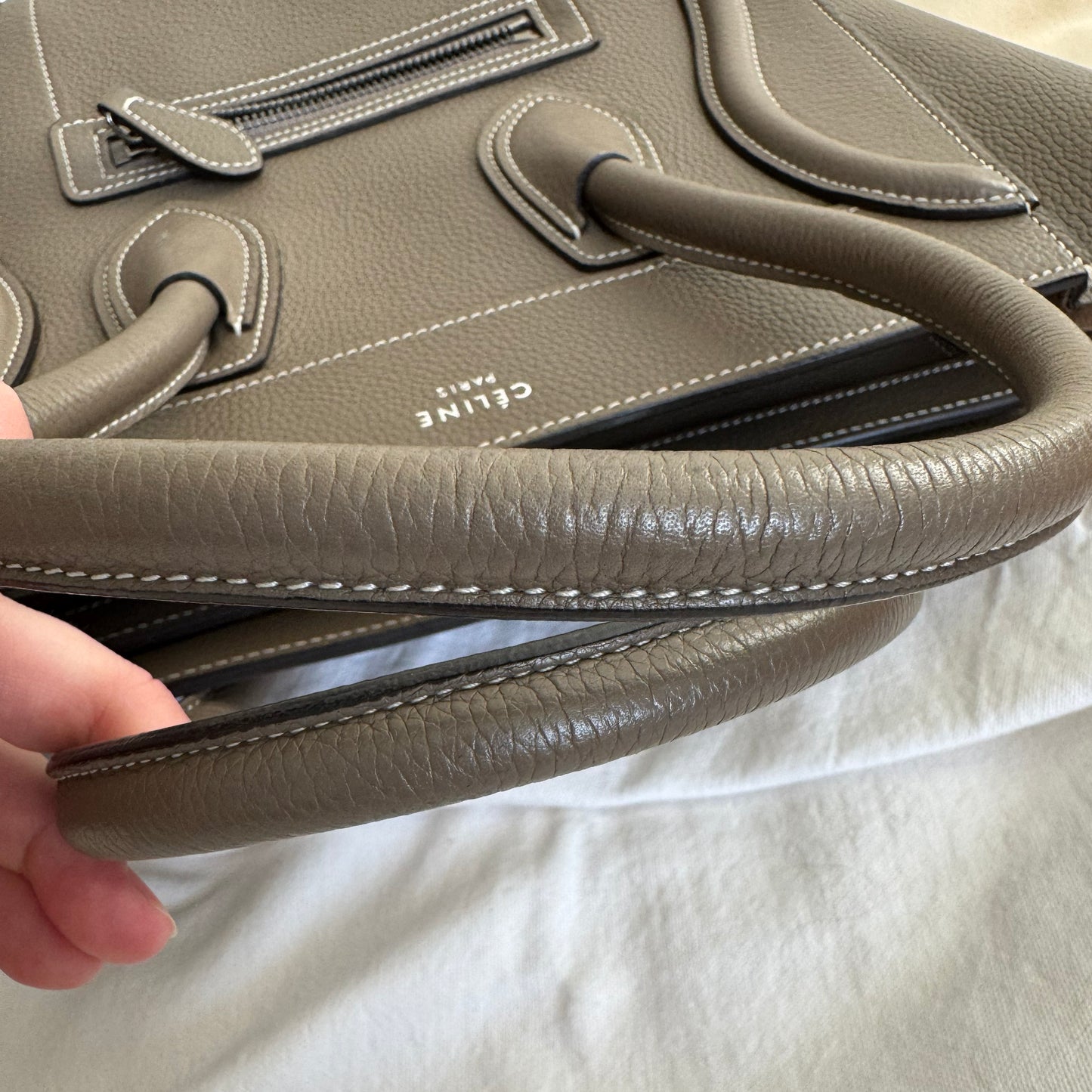 Celine Micro Luggage Bag in Taupe (Souris)