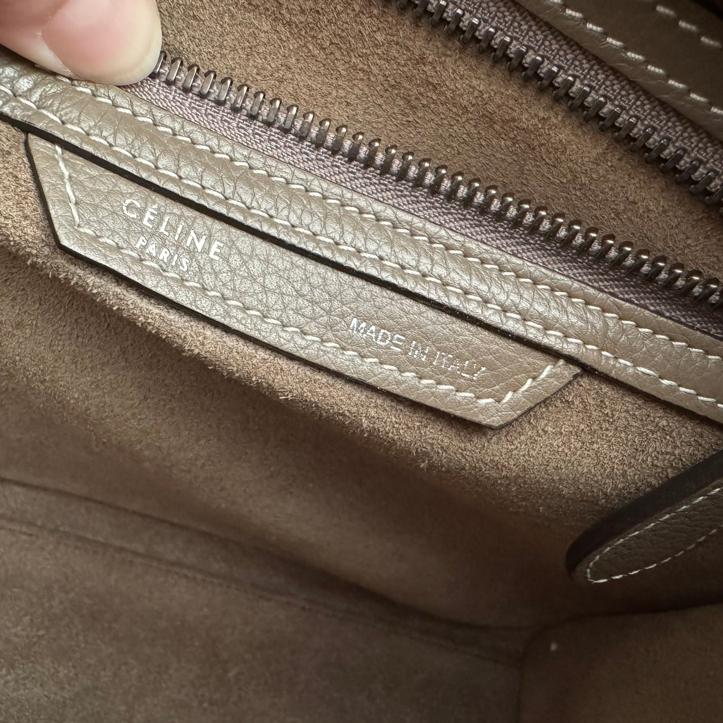 Celine Micro Luggage Bag in Taupe (Souris)