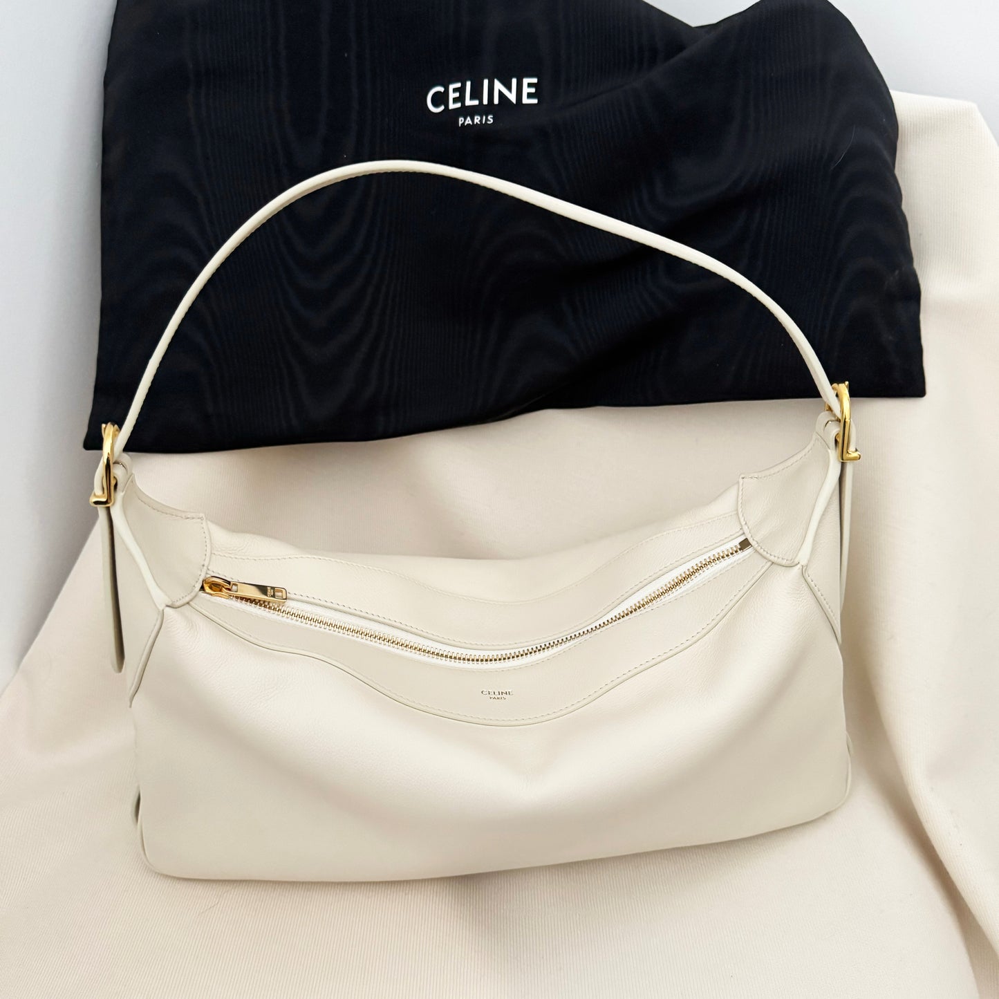 Celine Medium "Romy" Bag in "Rice"