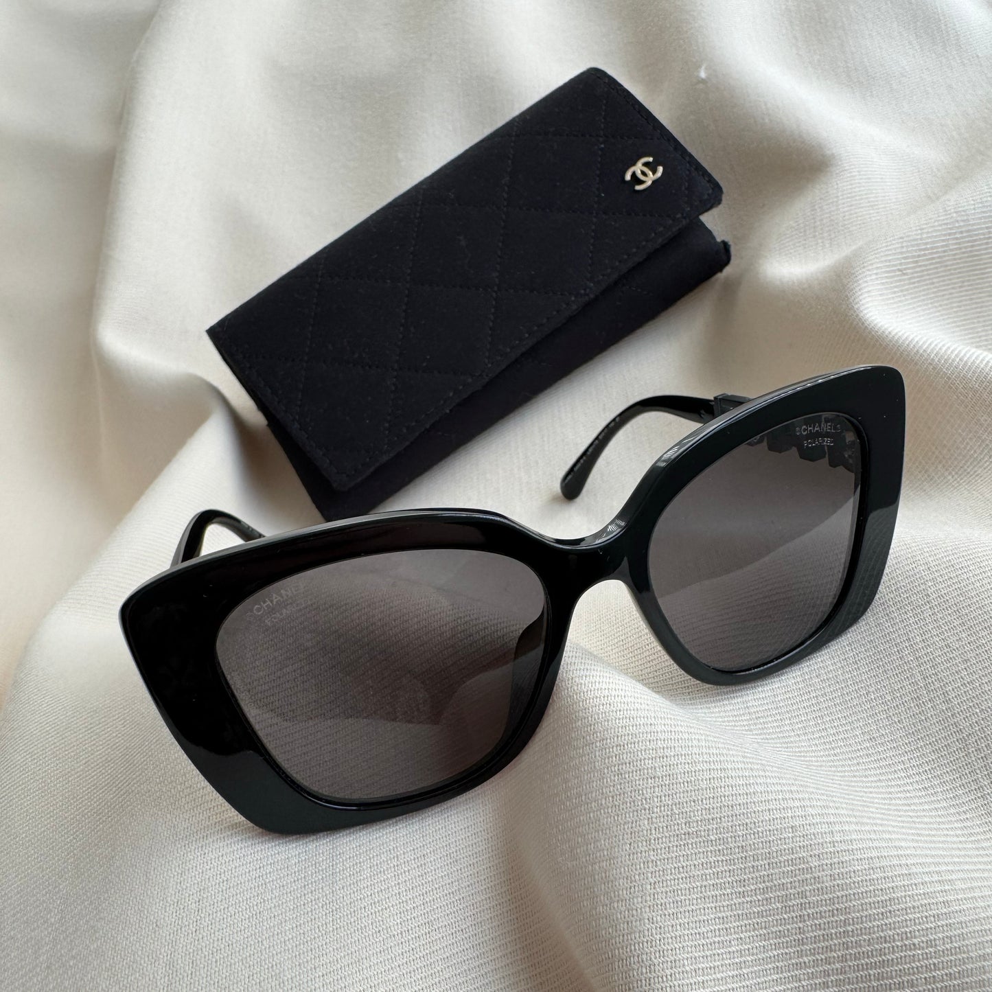 Chanel Square "5422-B-A" Sunglasses in Black