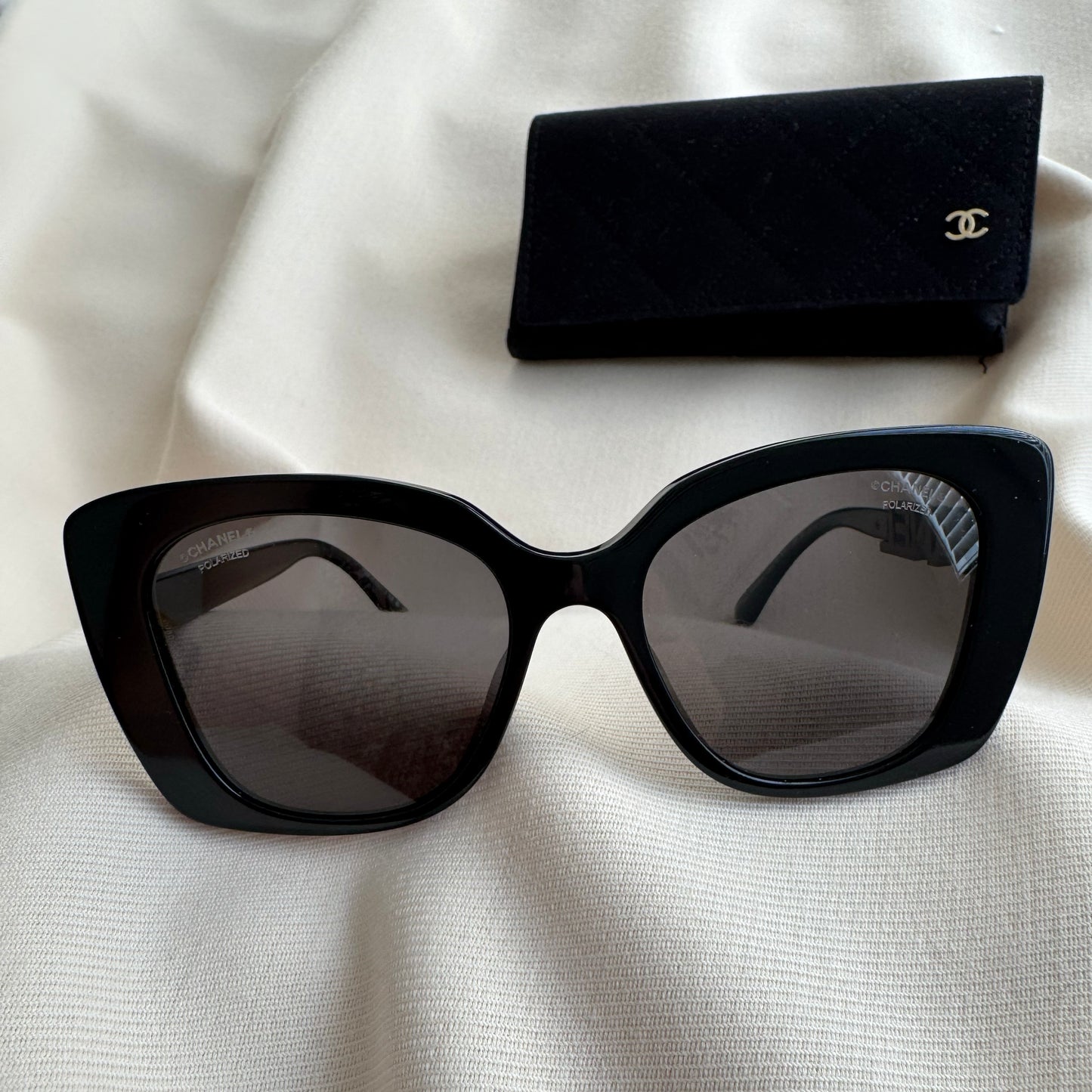 Chanel Square "5422-B-A" Sunglasses in Black